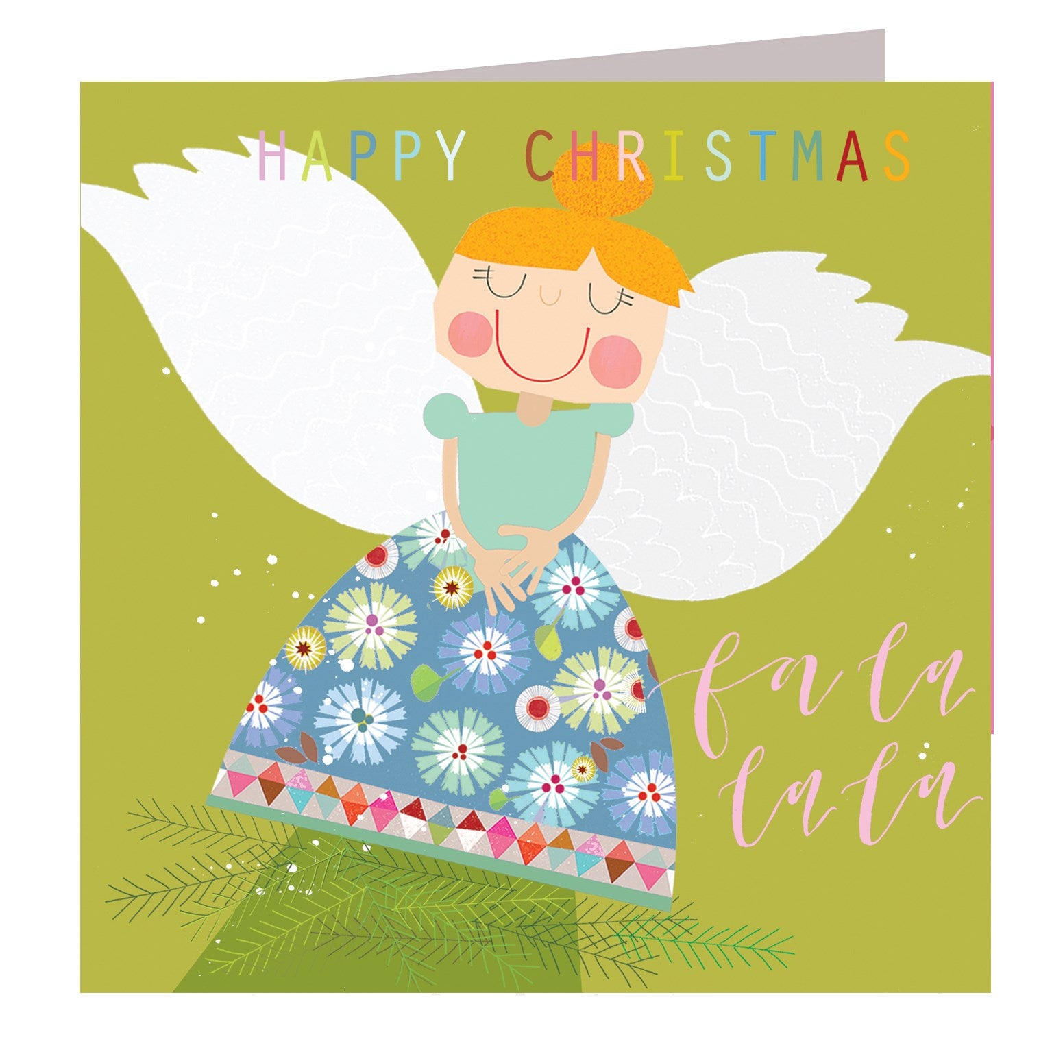 XX07 tree top angel Christmas card