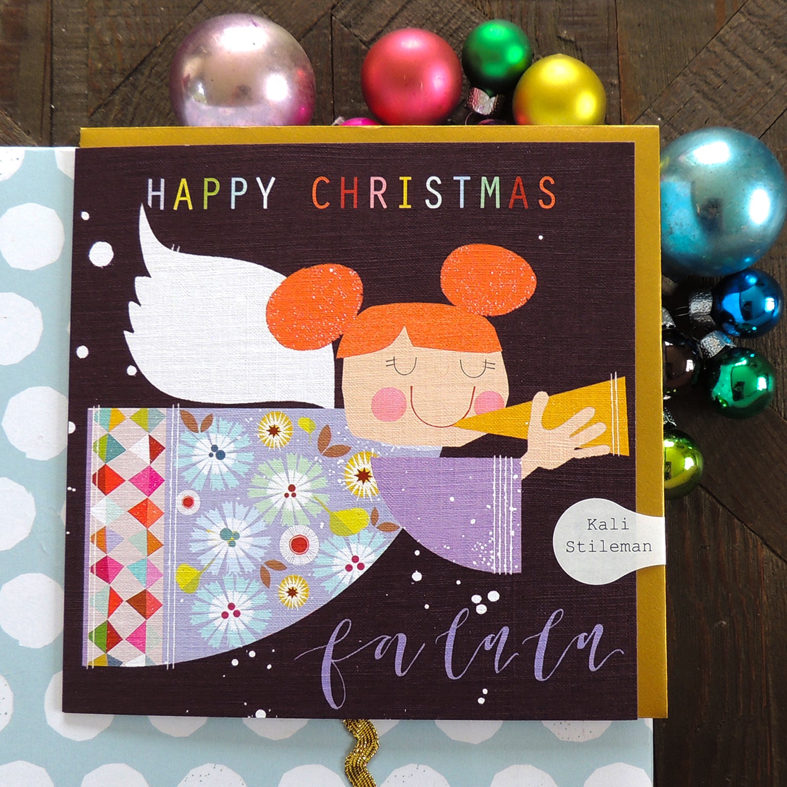 XX09 trumpeting angel Christmas card