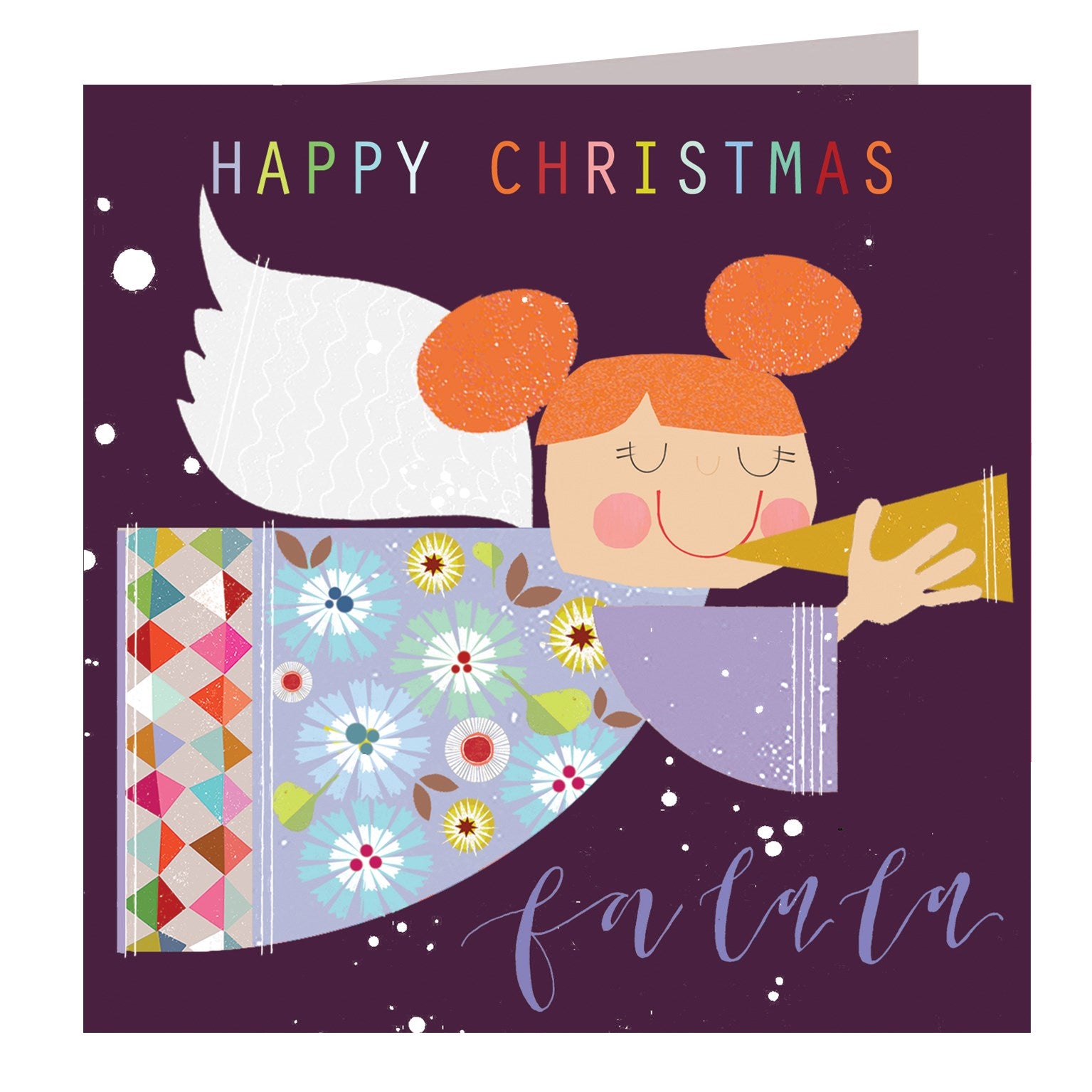 XX09 trumpeting angel Christmas card