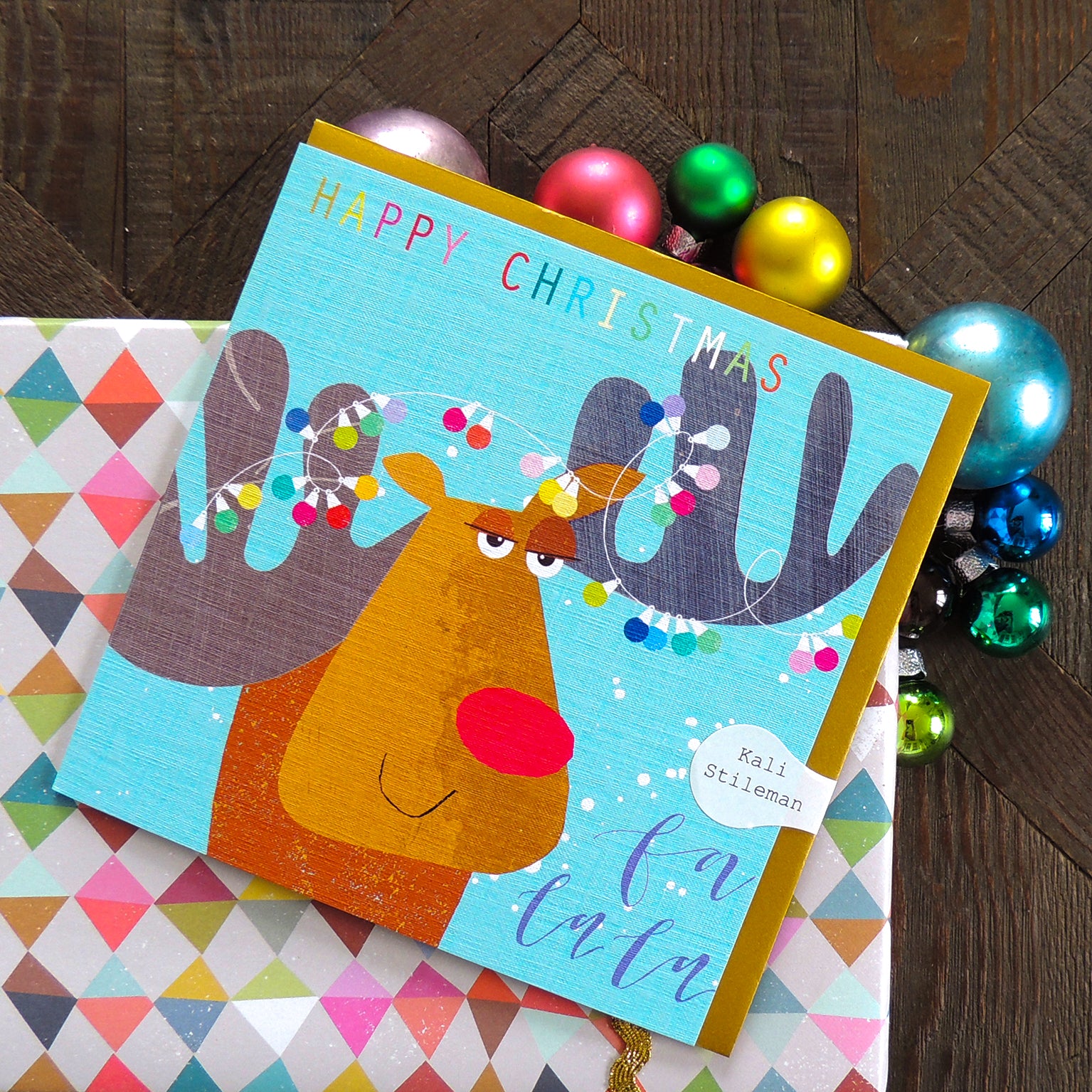 XX11 Christmas moose greetings card