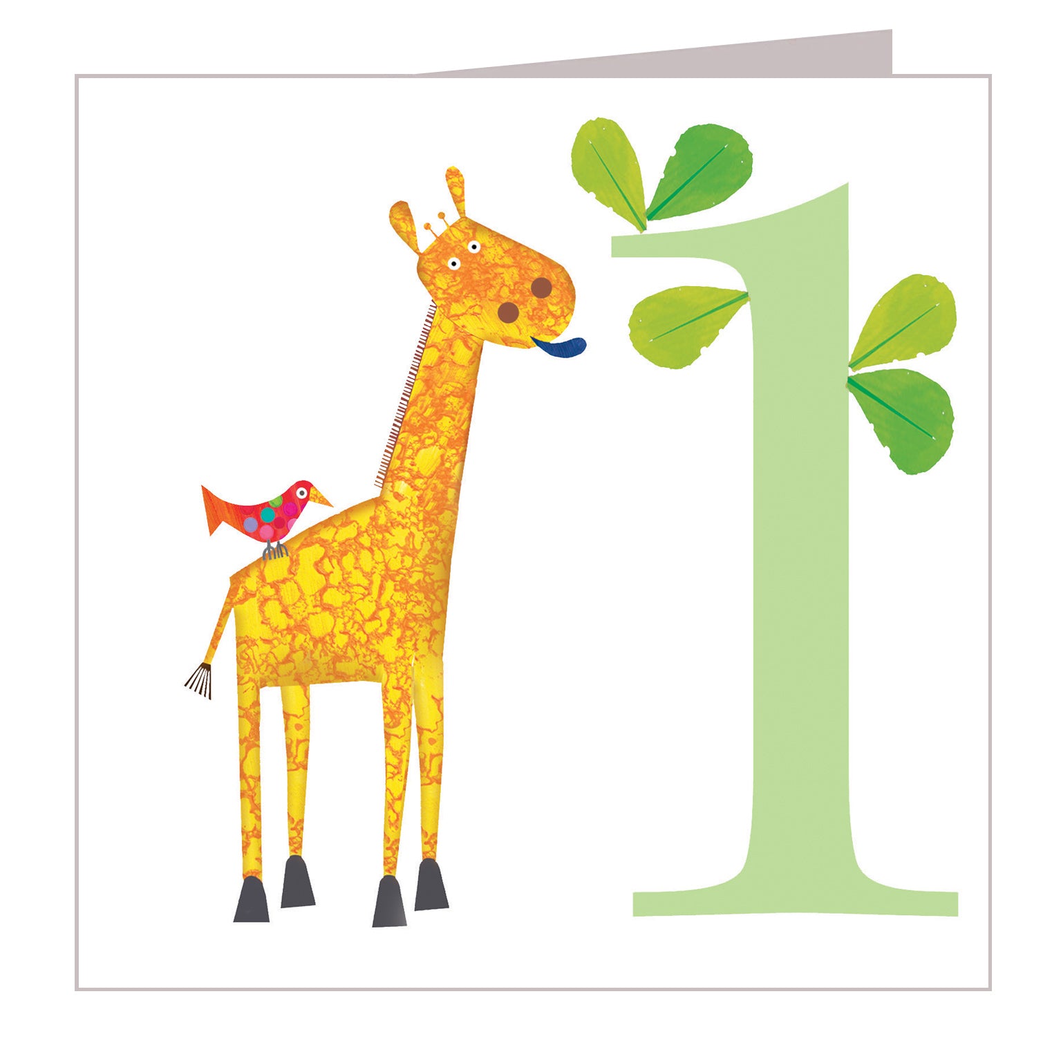 Z1 one giraffe 1st birthday card