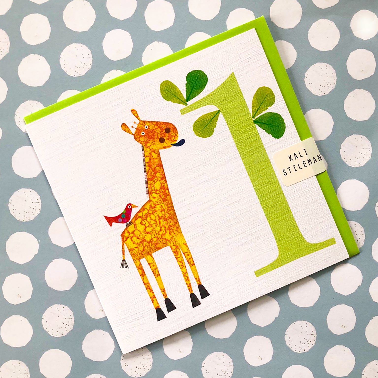 Z1 one giraffe 1st birthday card