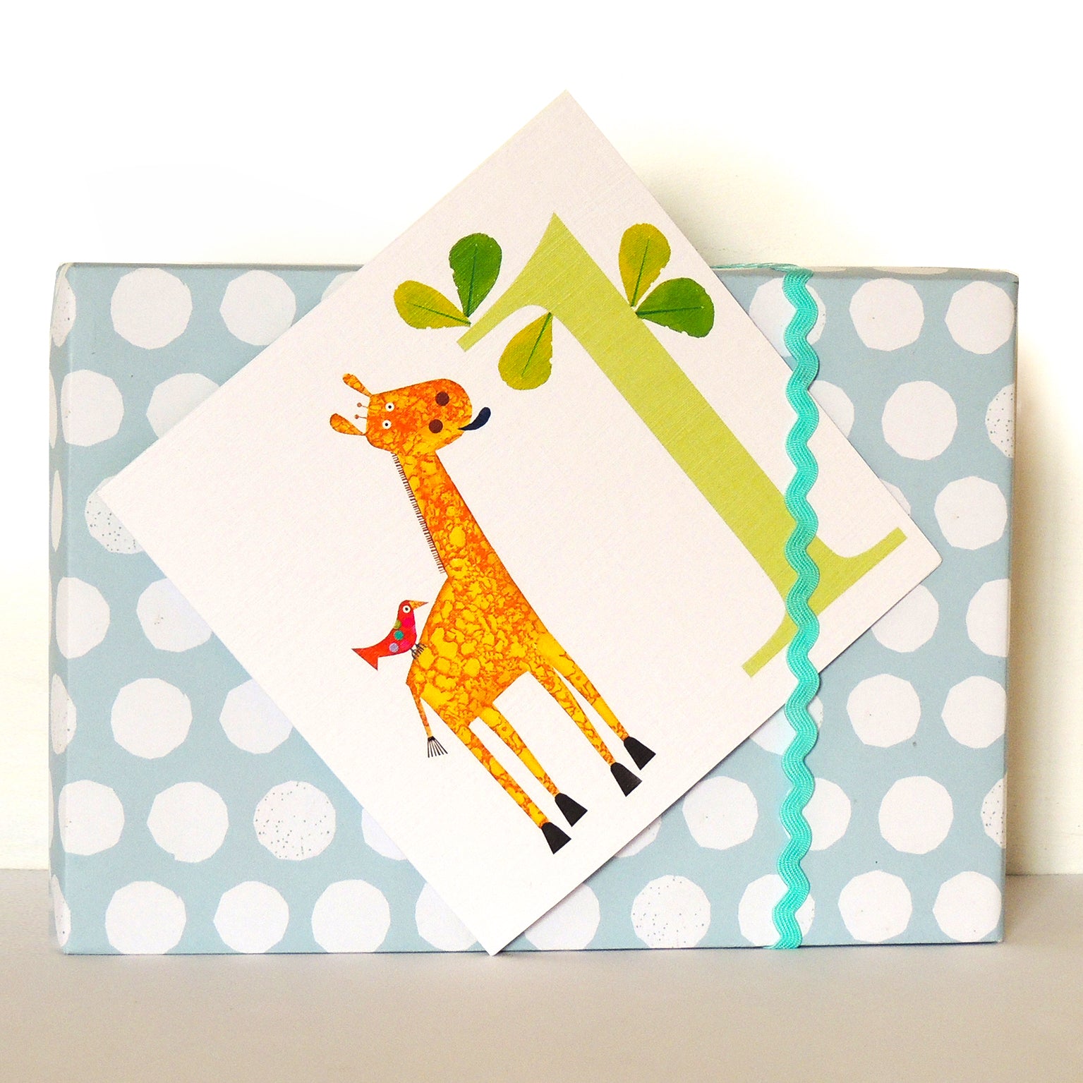 Z1 one giraffe 1st birthday card