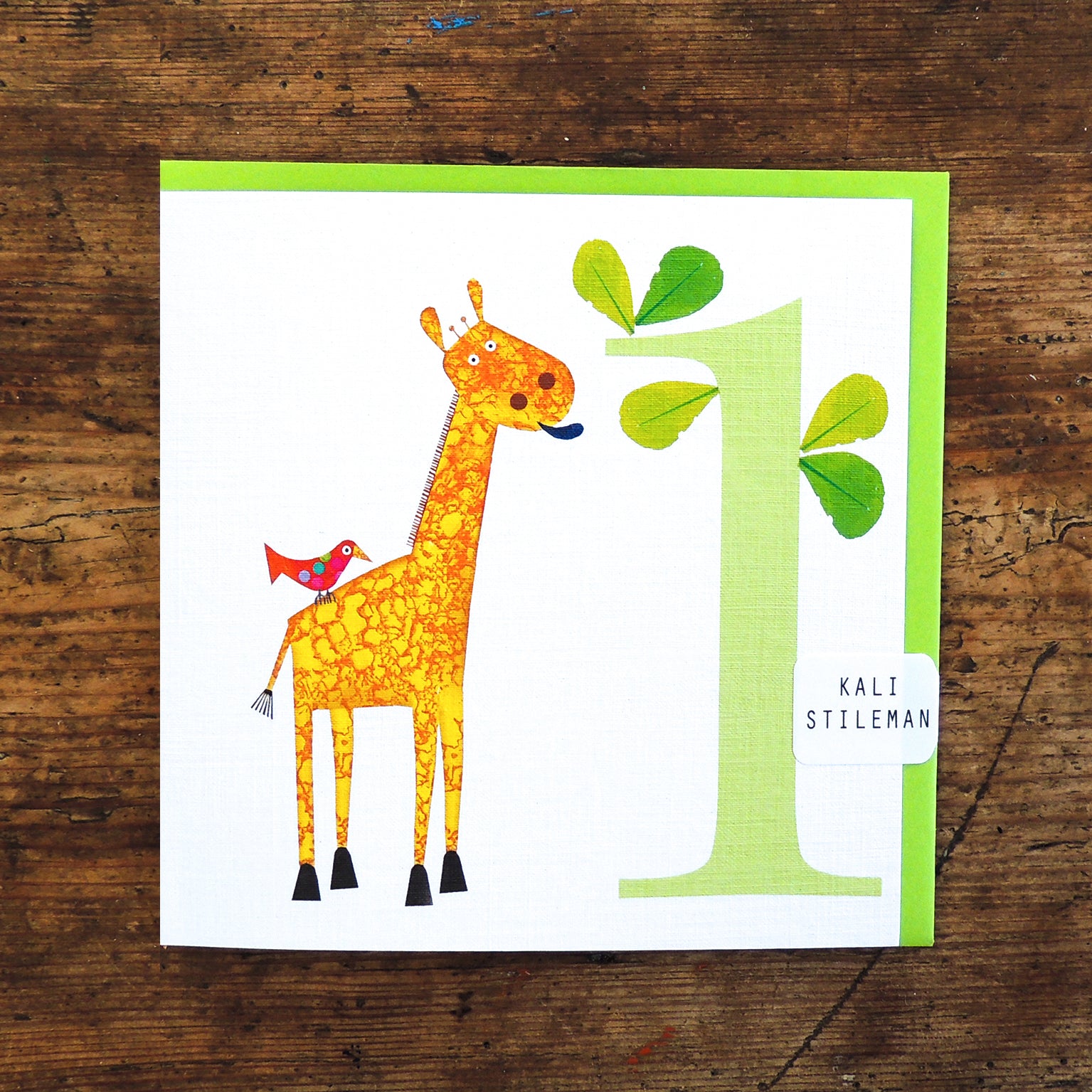 Z1 one giraffe 1st birthday card