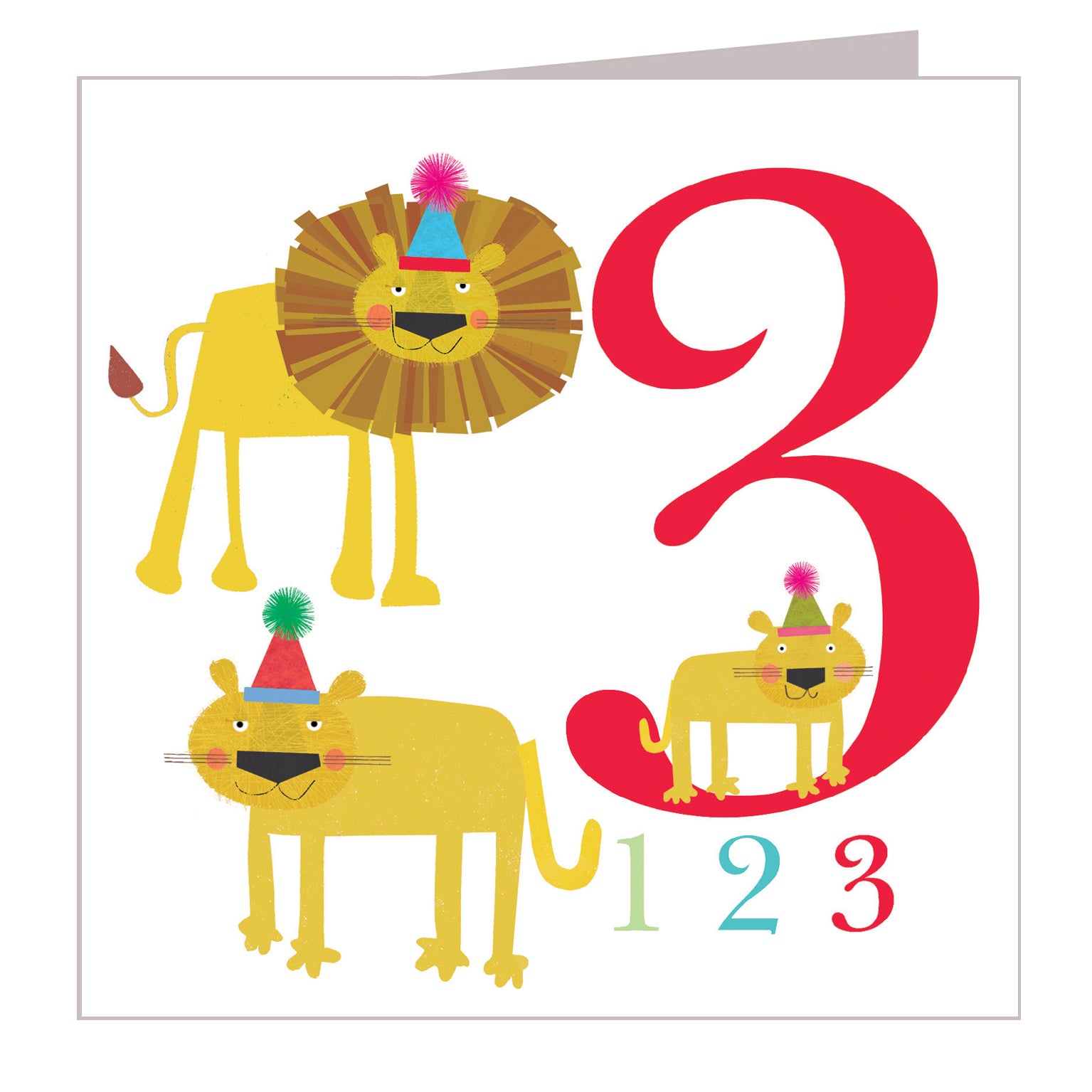 Z3 three lions 3rd birthday card