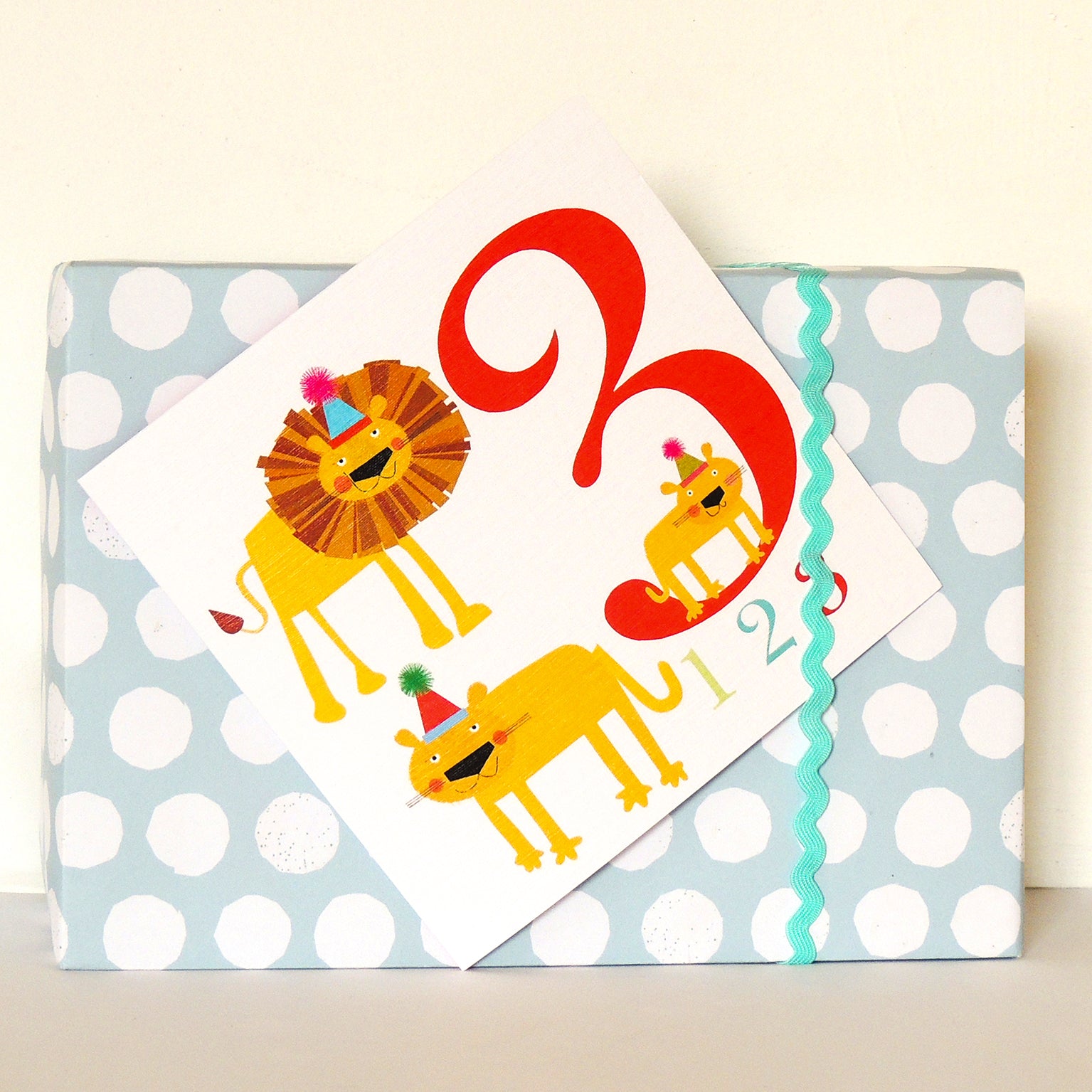 Z3 three lions 3rd birthday card