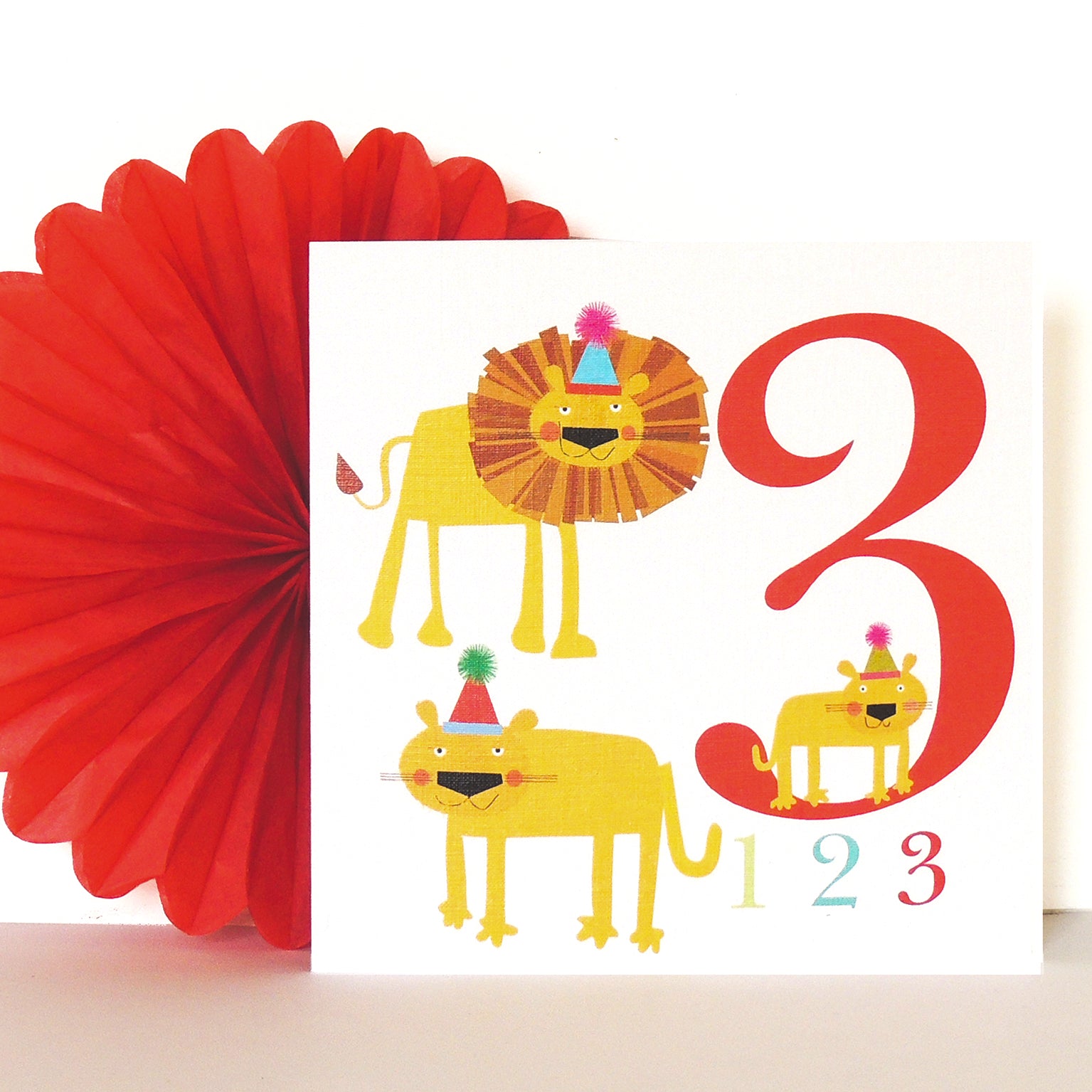 Z3 three lions 3rd birthday card