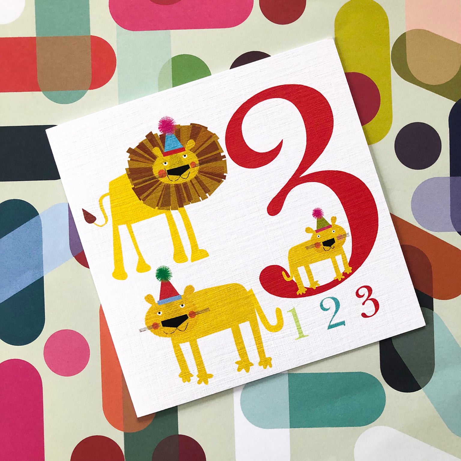 Z3 three lions 3rd birthday card