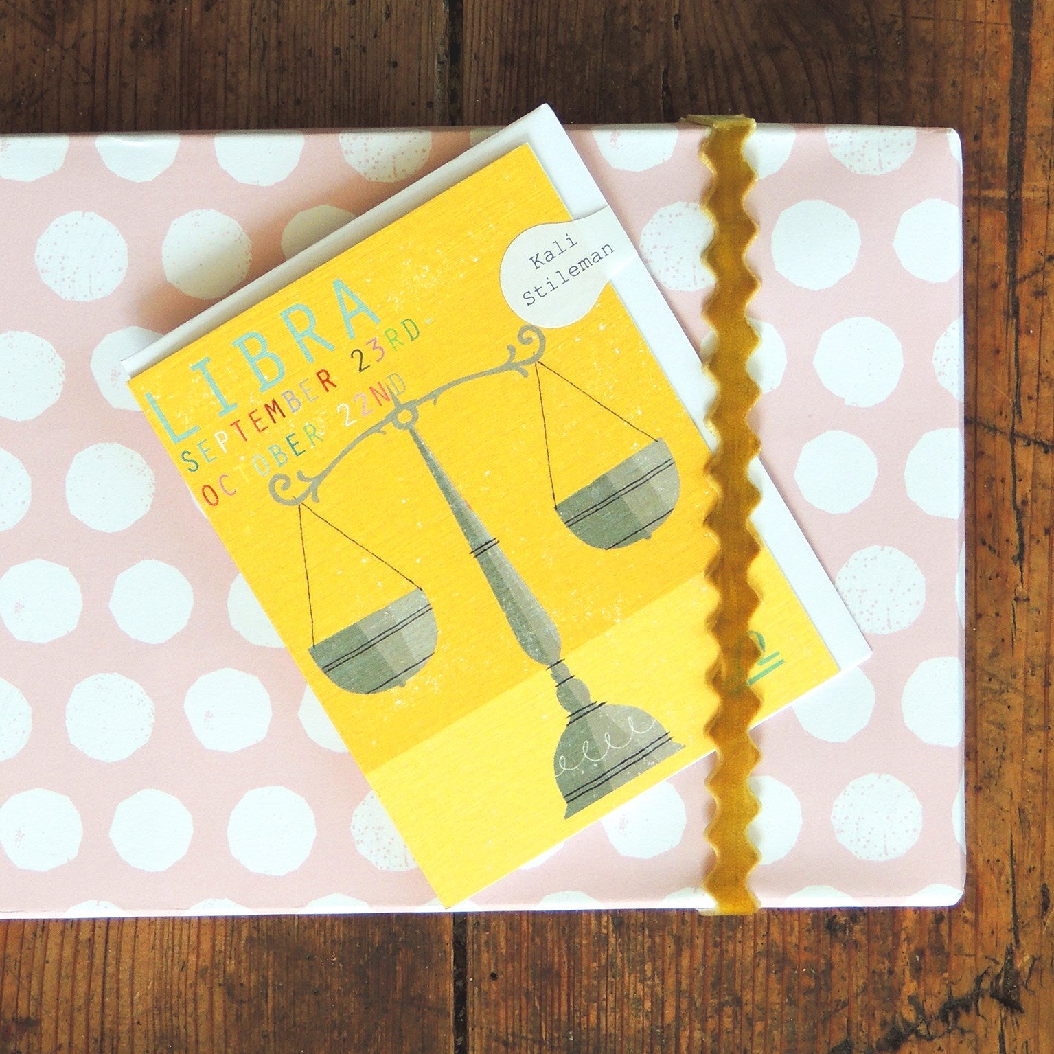 mini libra greetings card