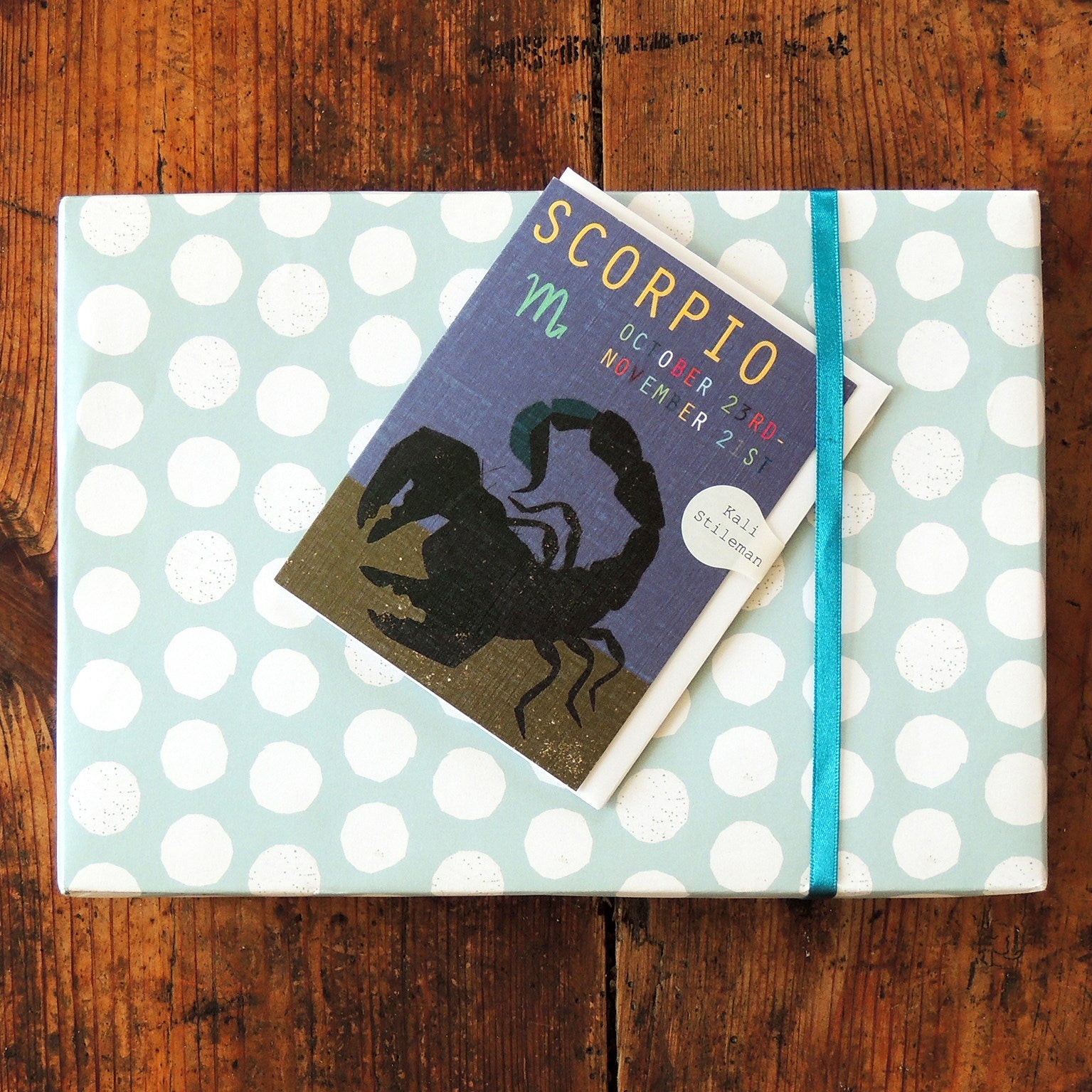 mini scorpio greetings card