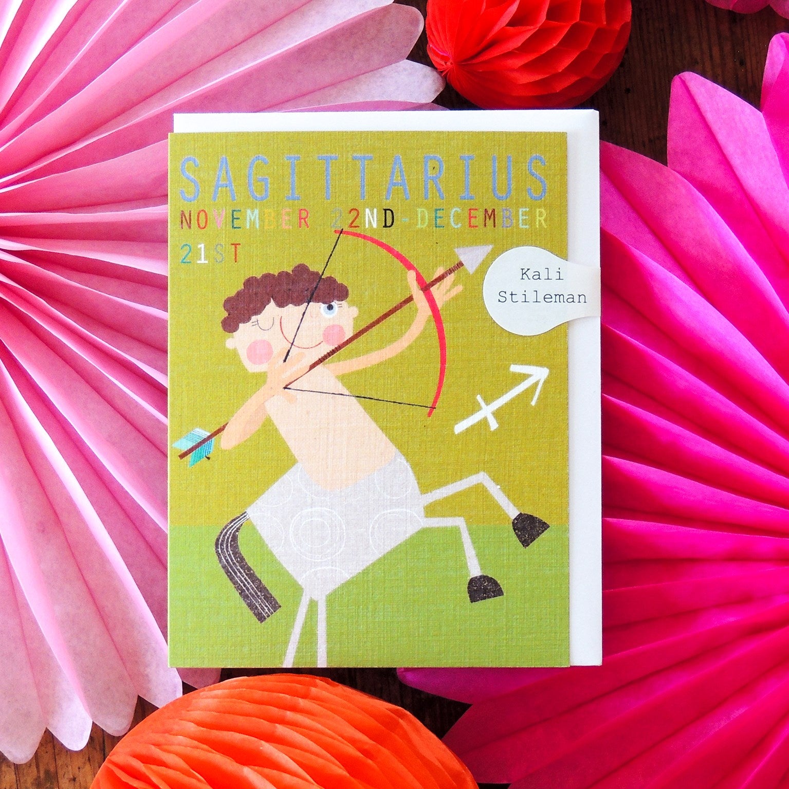 mini sagittarius greetings card