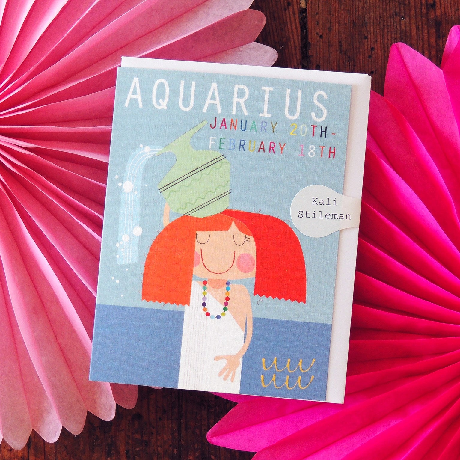 mini aquarius greetings card