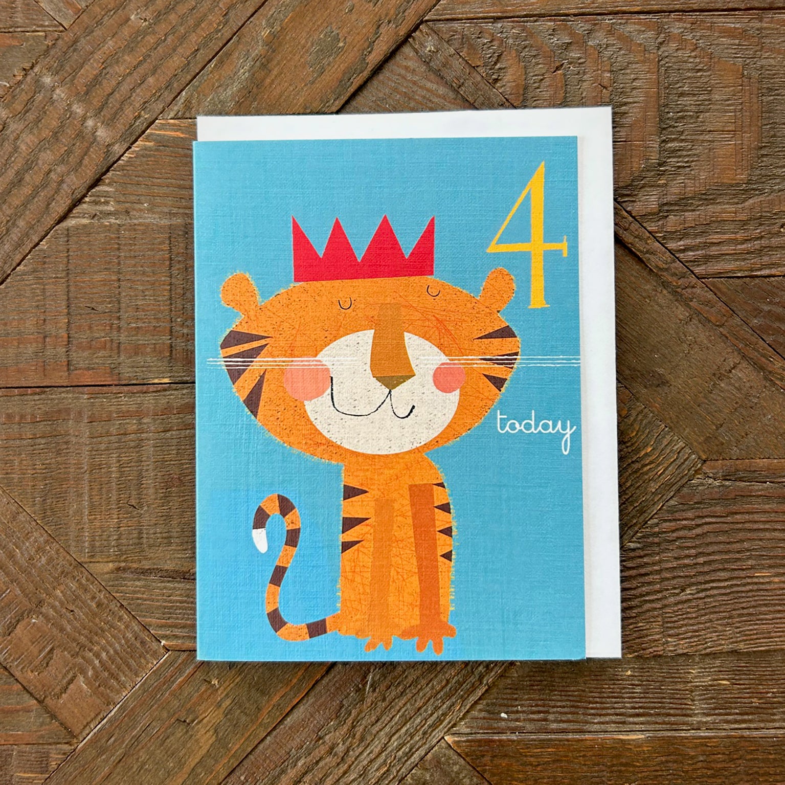 mini tiger 4th birthday card