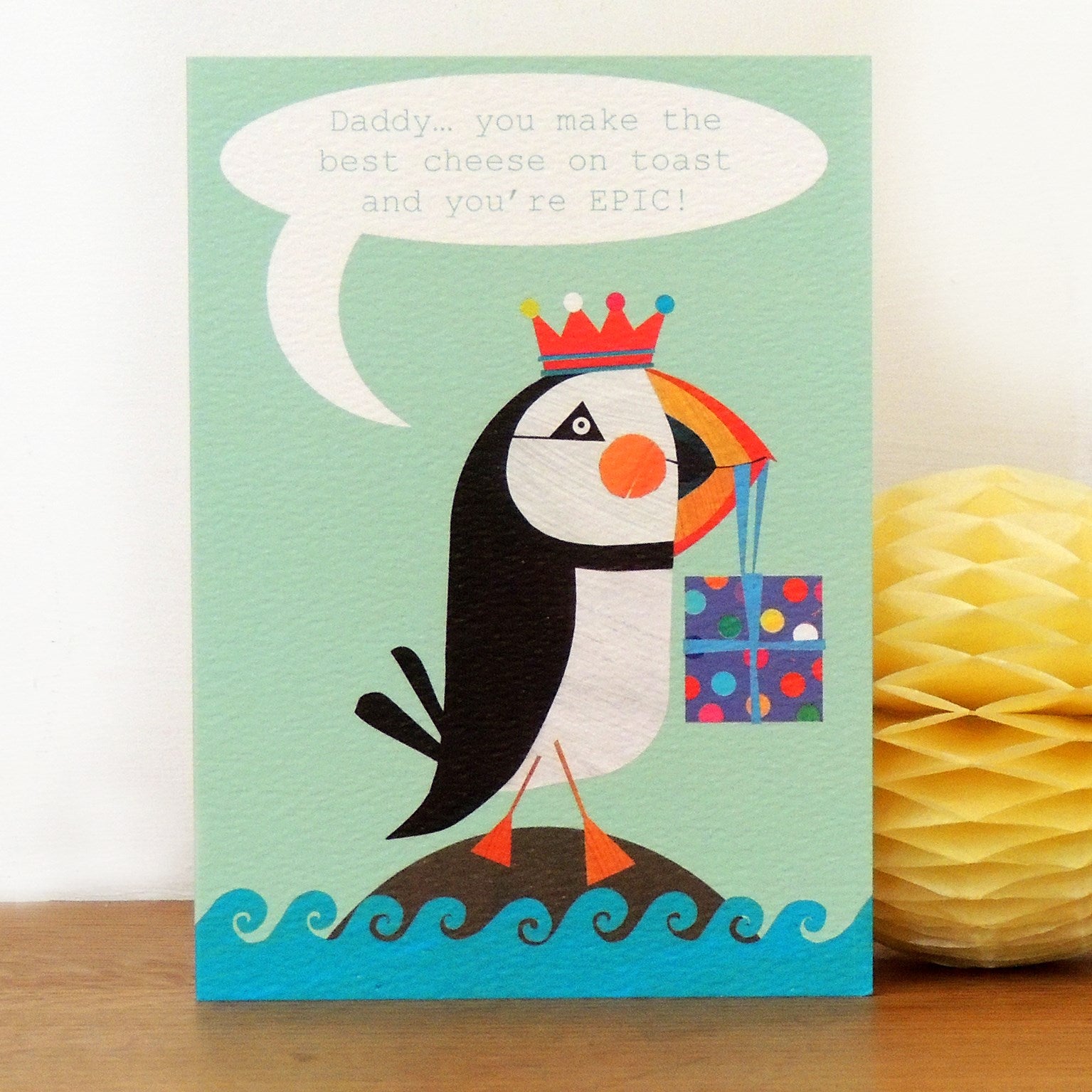 personalised puffin card