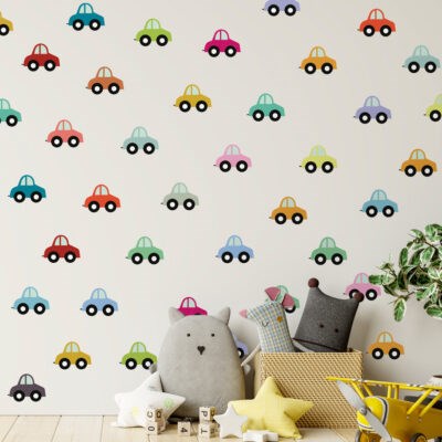 Colourful Cars Wall Sticker Pack - regular size