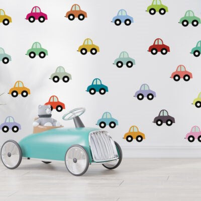 Colourful Cars Wall Sticker Pack - regular size