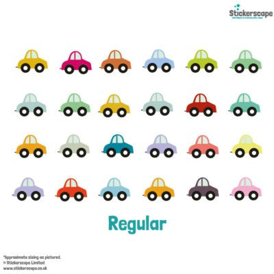 Colourful Cars Wall Sticker Pack - regular size