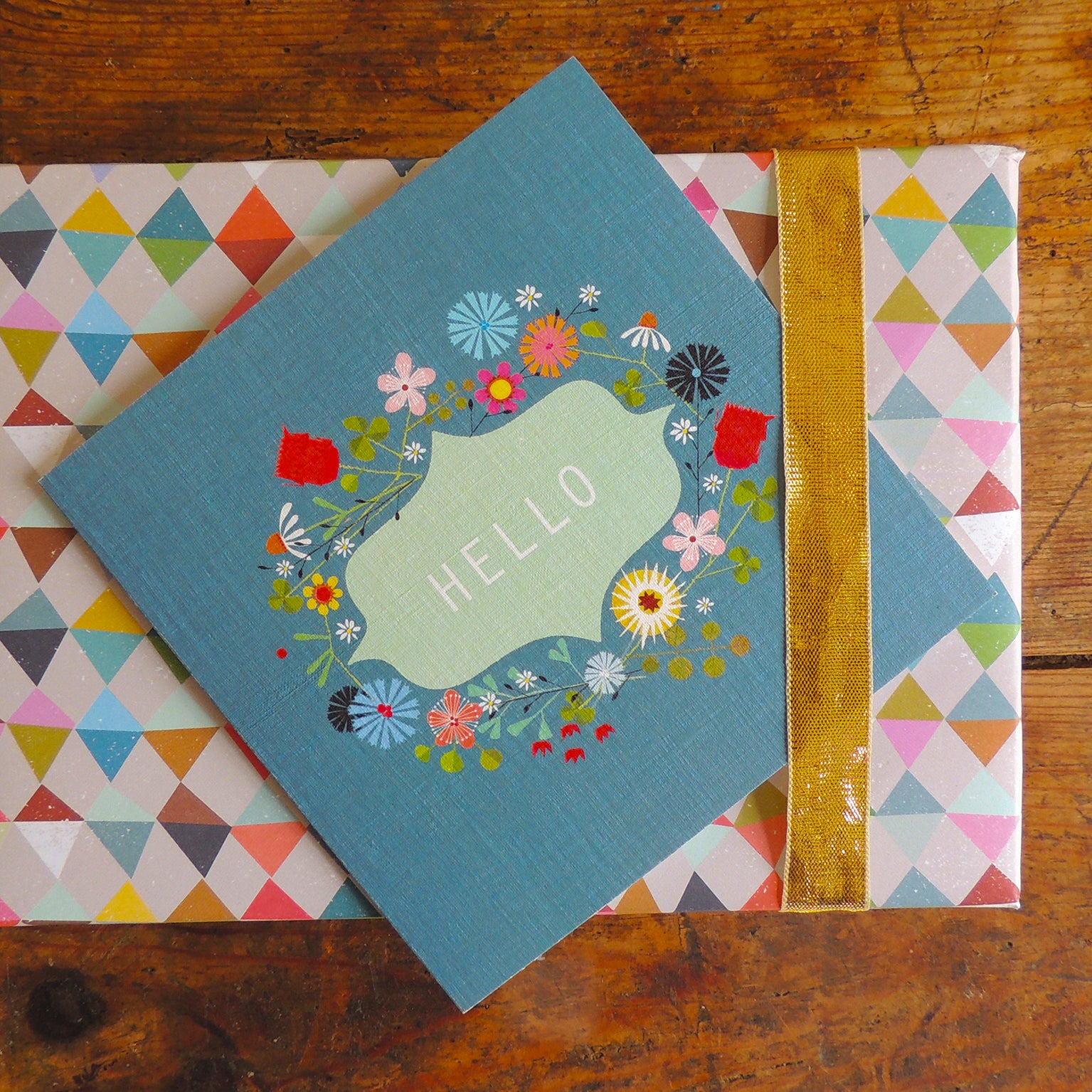 FL01 floral hello greetings card