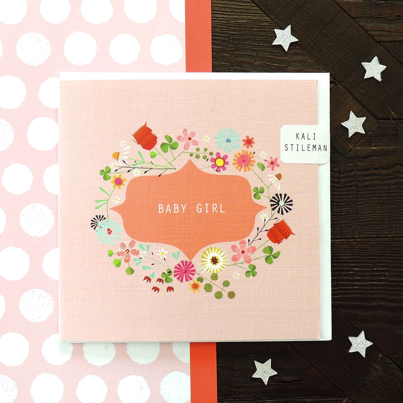 FL17 floral baby girl card