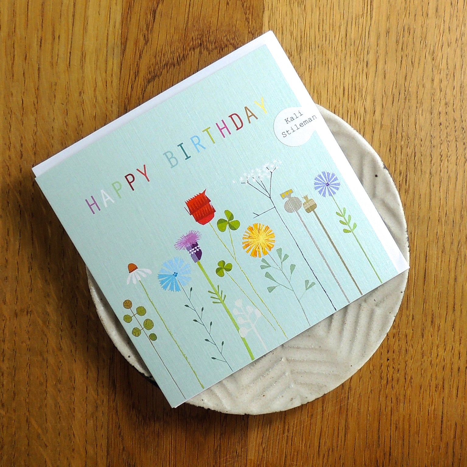 FL21 floral happy birthday card