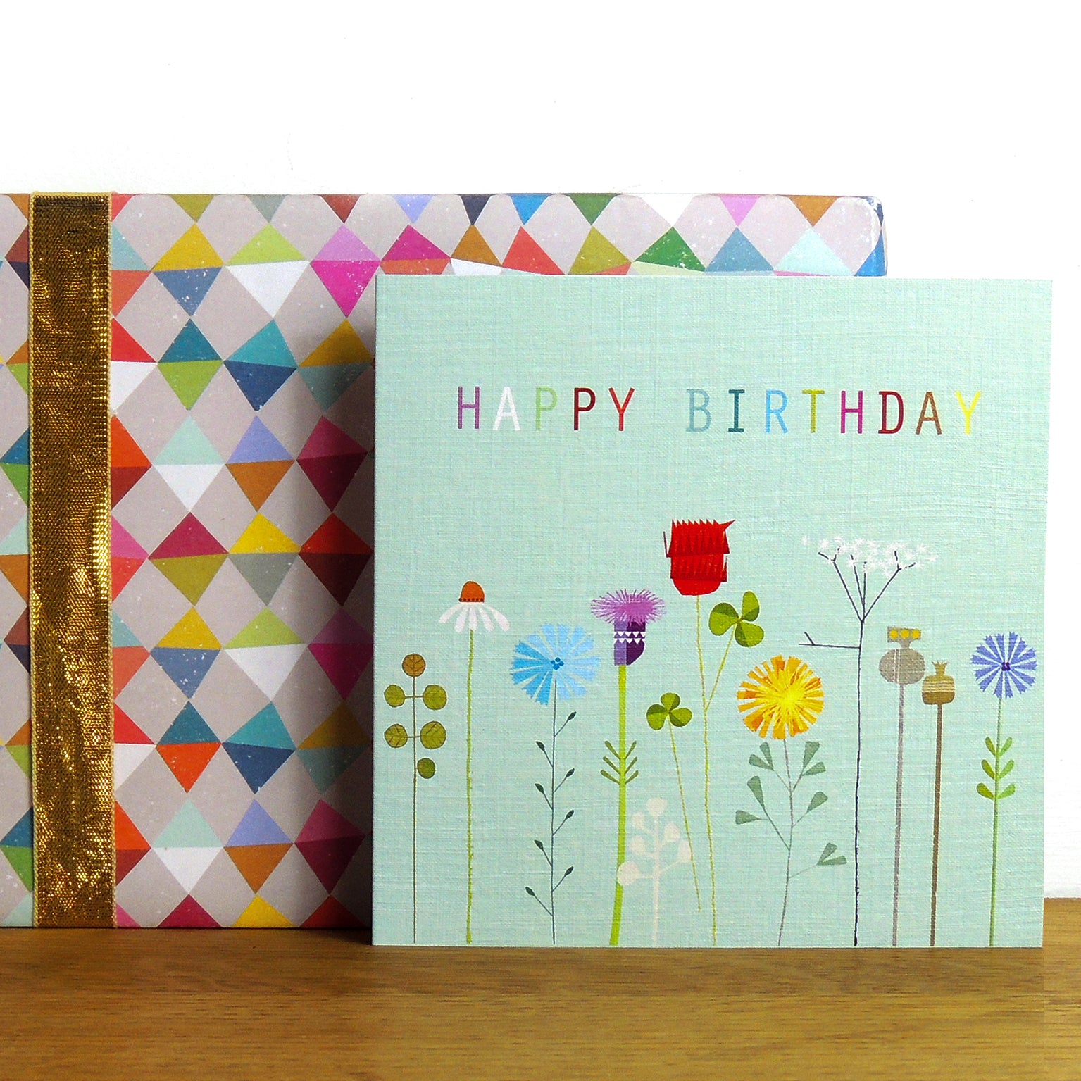 FL21 floral happy birthday card