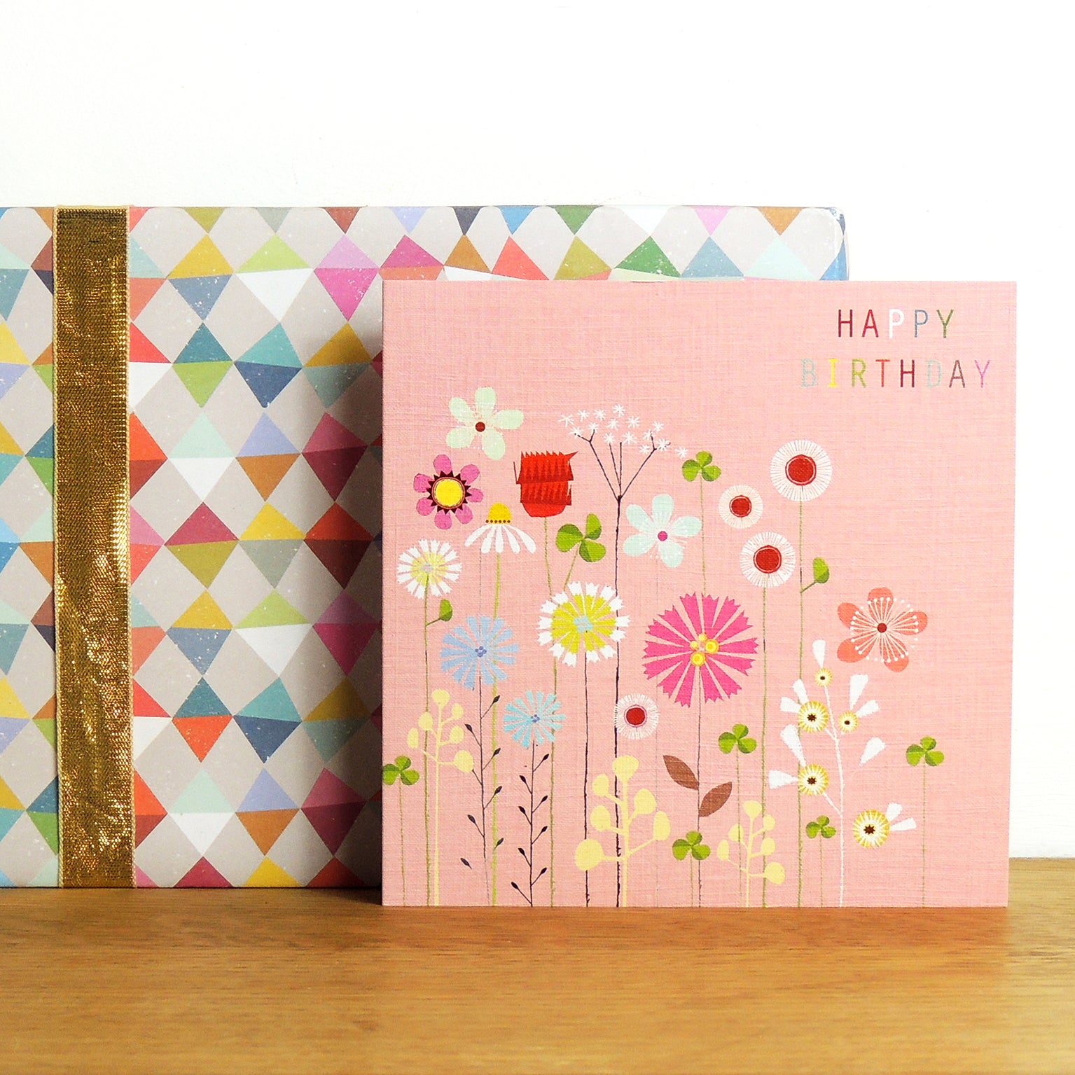 FL23 floral happy birthday card