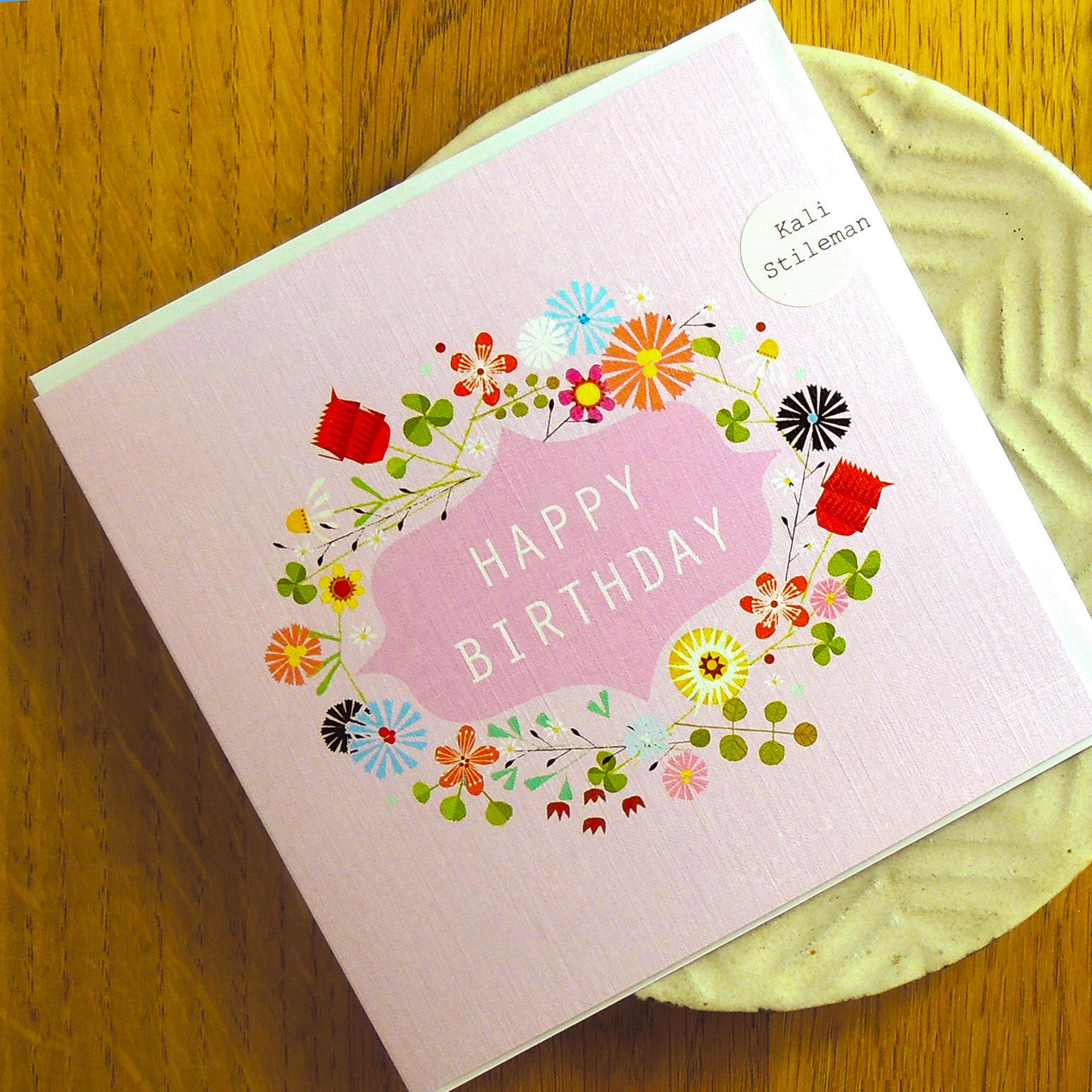 FL24 floral happy birthday card