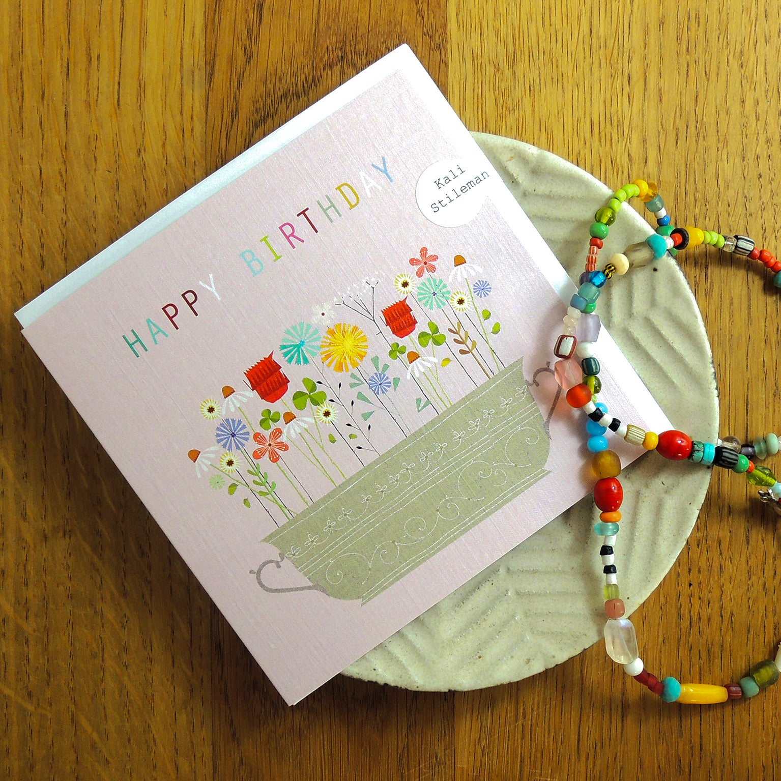 FL26 floral happy birthday card