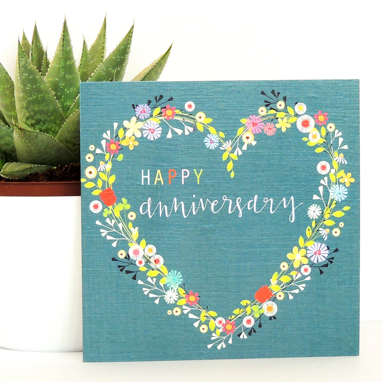 FL33 floral anniversary greetings card