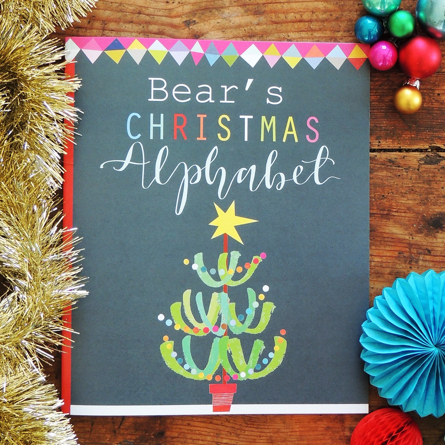 personalised Christmas alphabet book