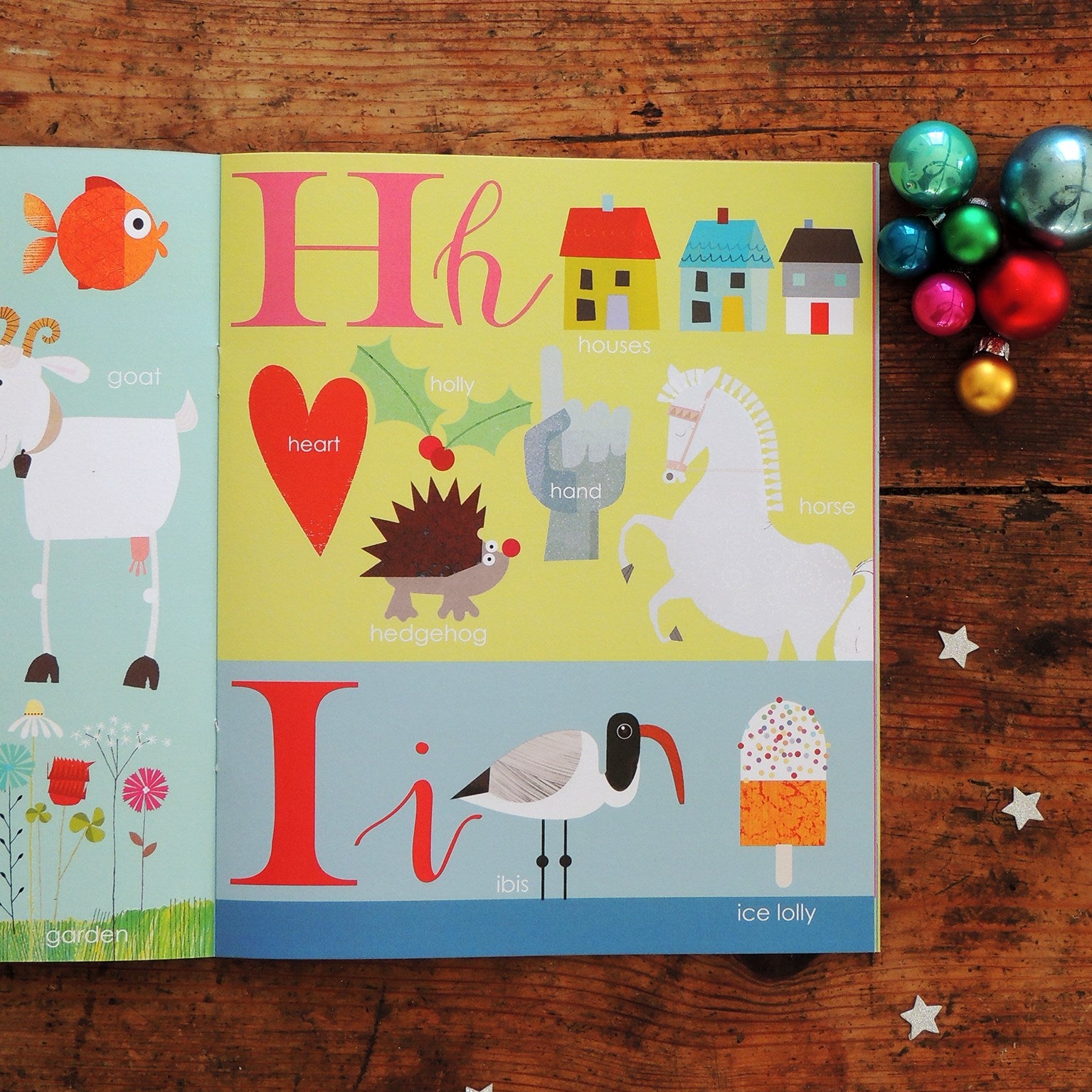 personalised Christmas alphabet book