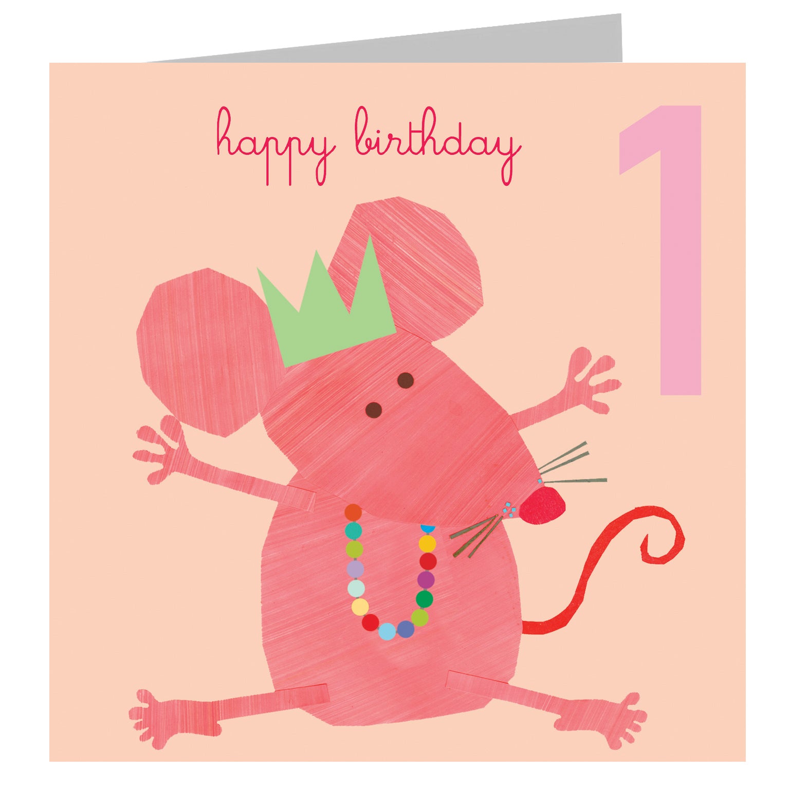 JA06 one mouse 1st birthday card