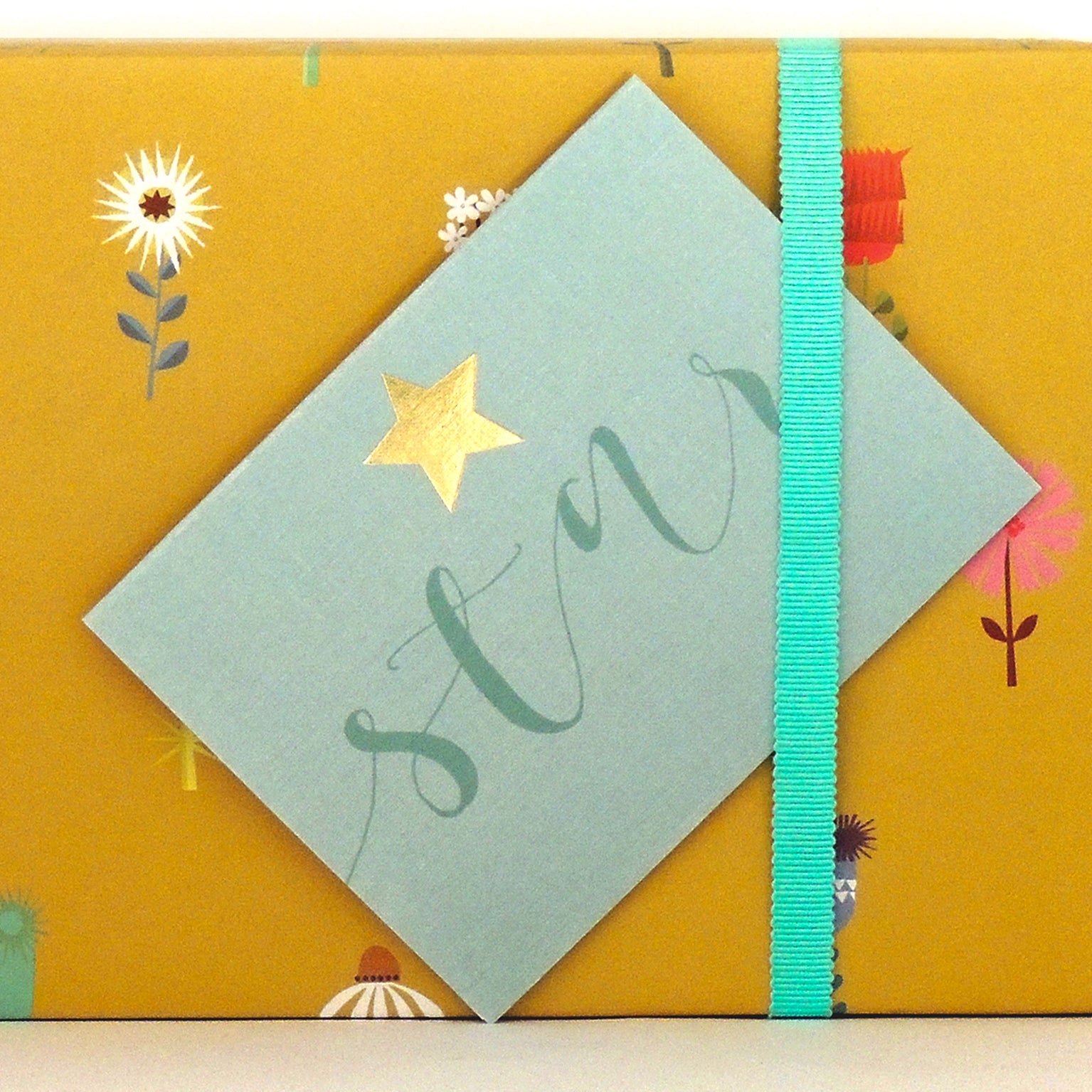 mini gold foiled star card