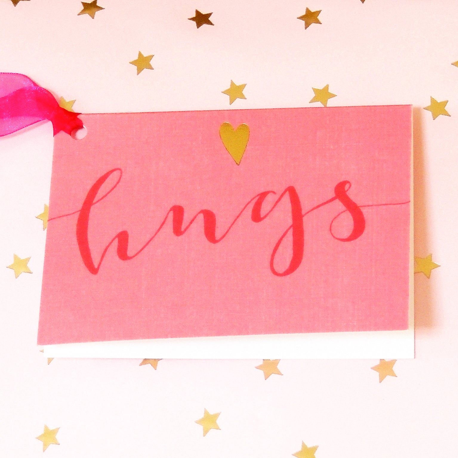 mini gold foiled hugs card