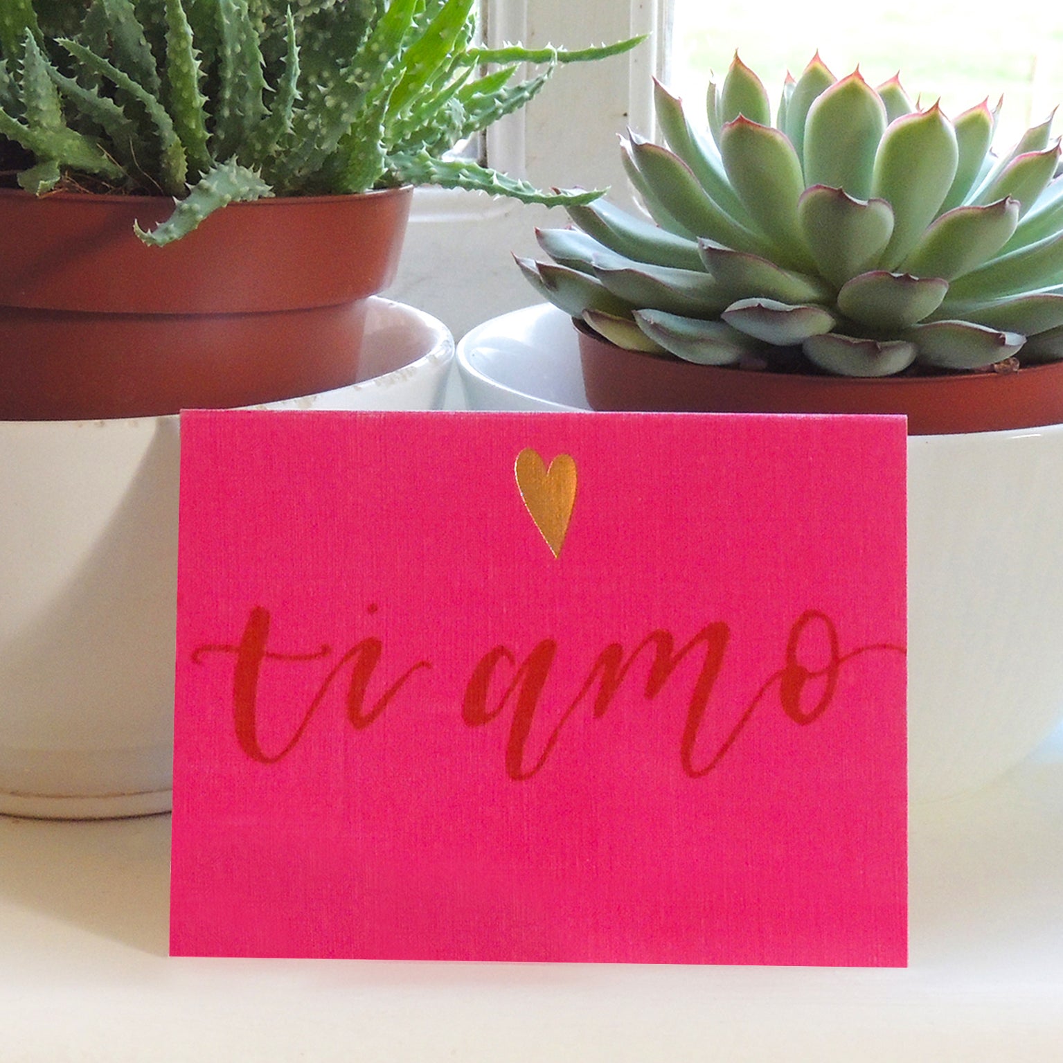 mini gold foiled ti amo card