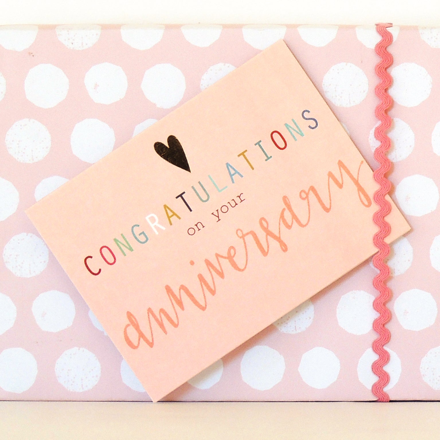 mini gold foiled anniversary card