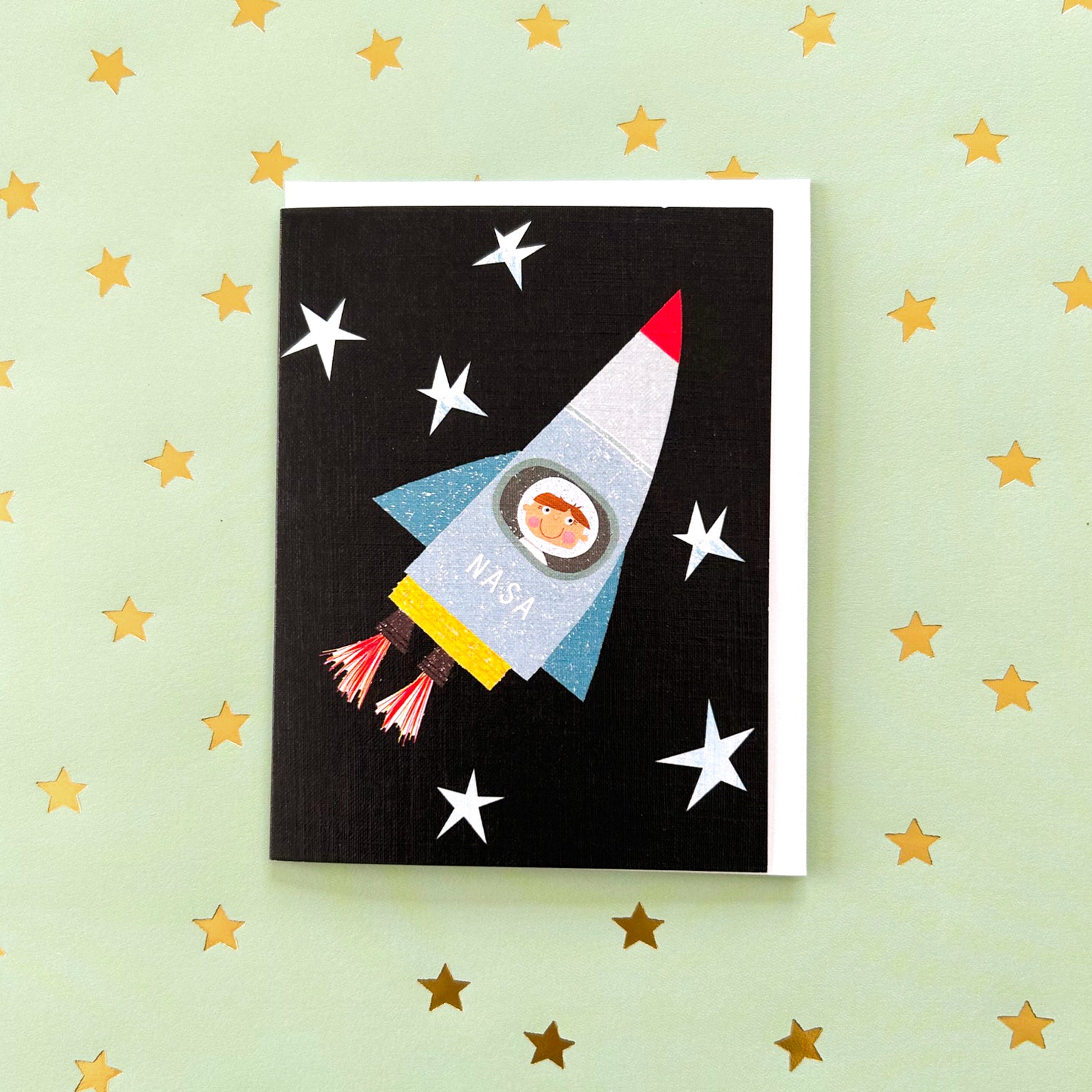 mini spaceman greetings card