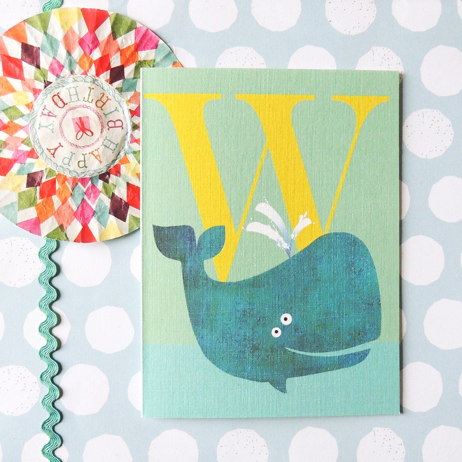 mini W for whale card