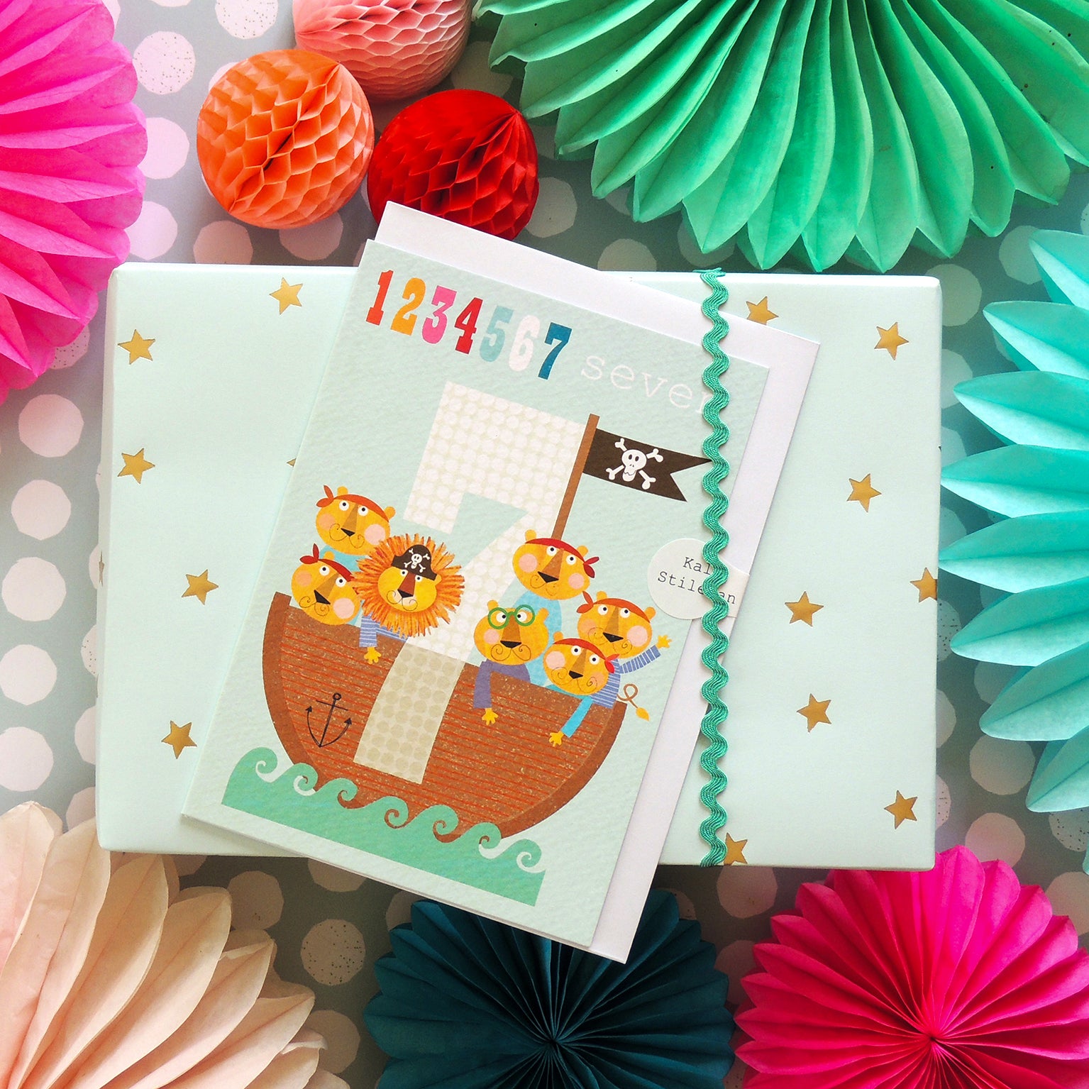 MM07 seven pirates 7th birthday card