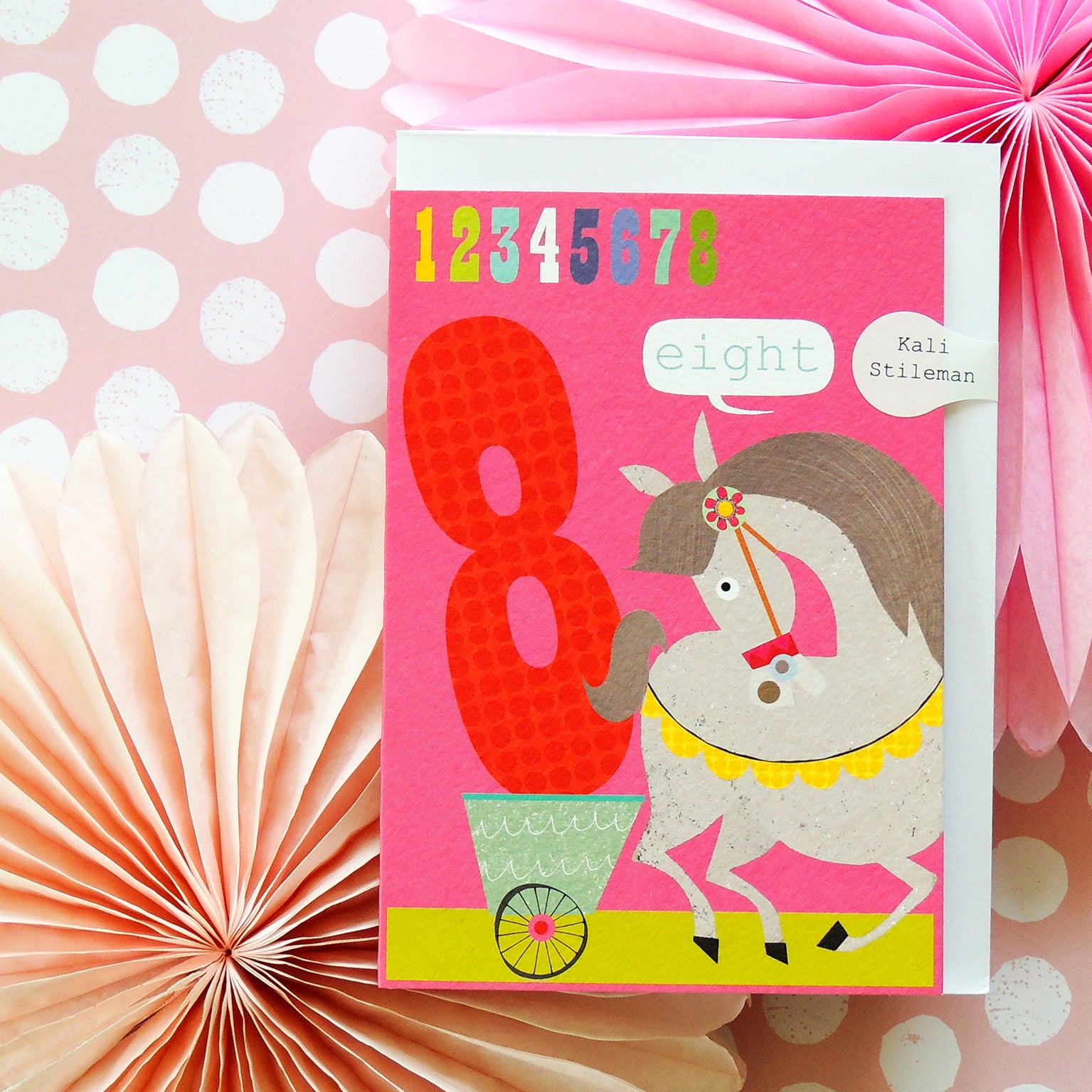 MM16 eight horse 8th birthday card