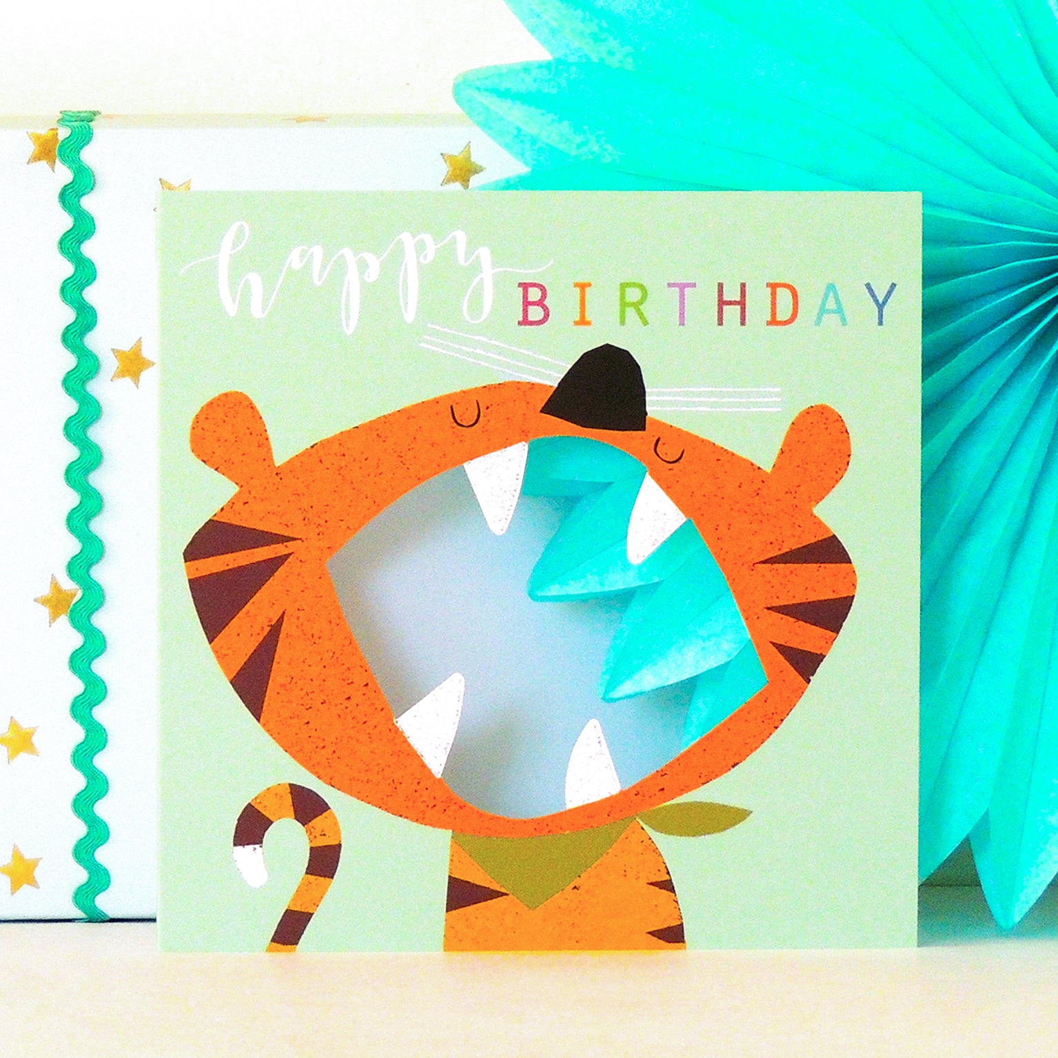 MY05 laser cut tiger birthday card