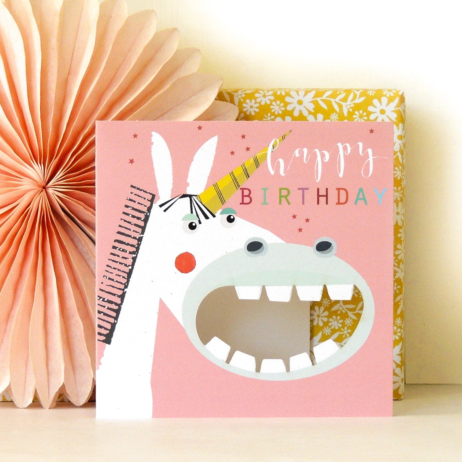 MY08 laser cut unicorn birthday card