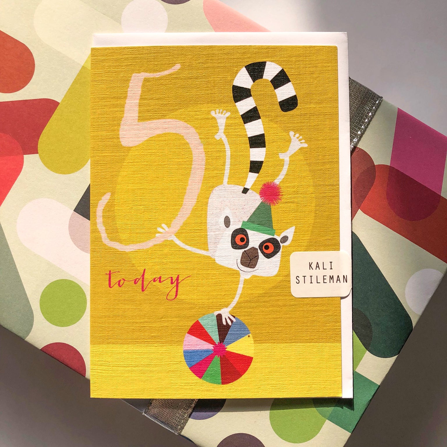 NA10 lemur 5th birthday card