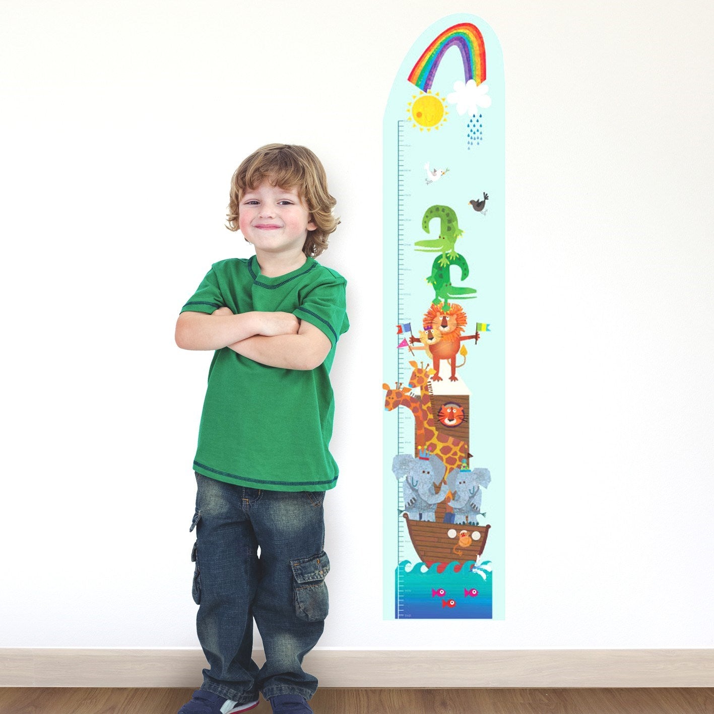 personalised noah's ark height chart