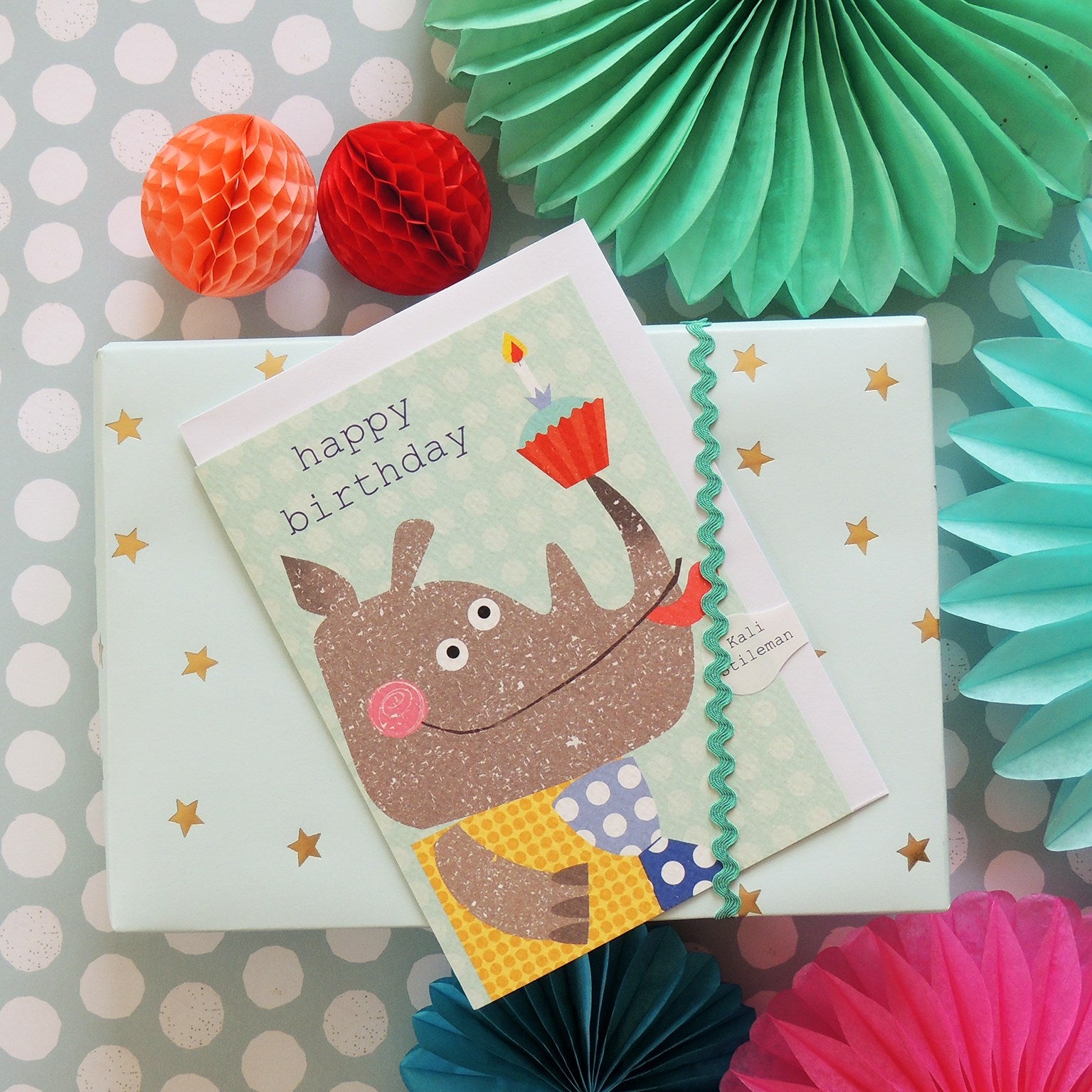 rhino happy birthday card