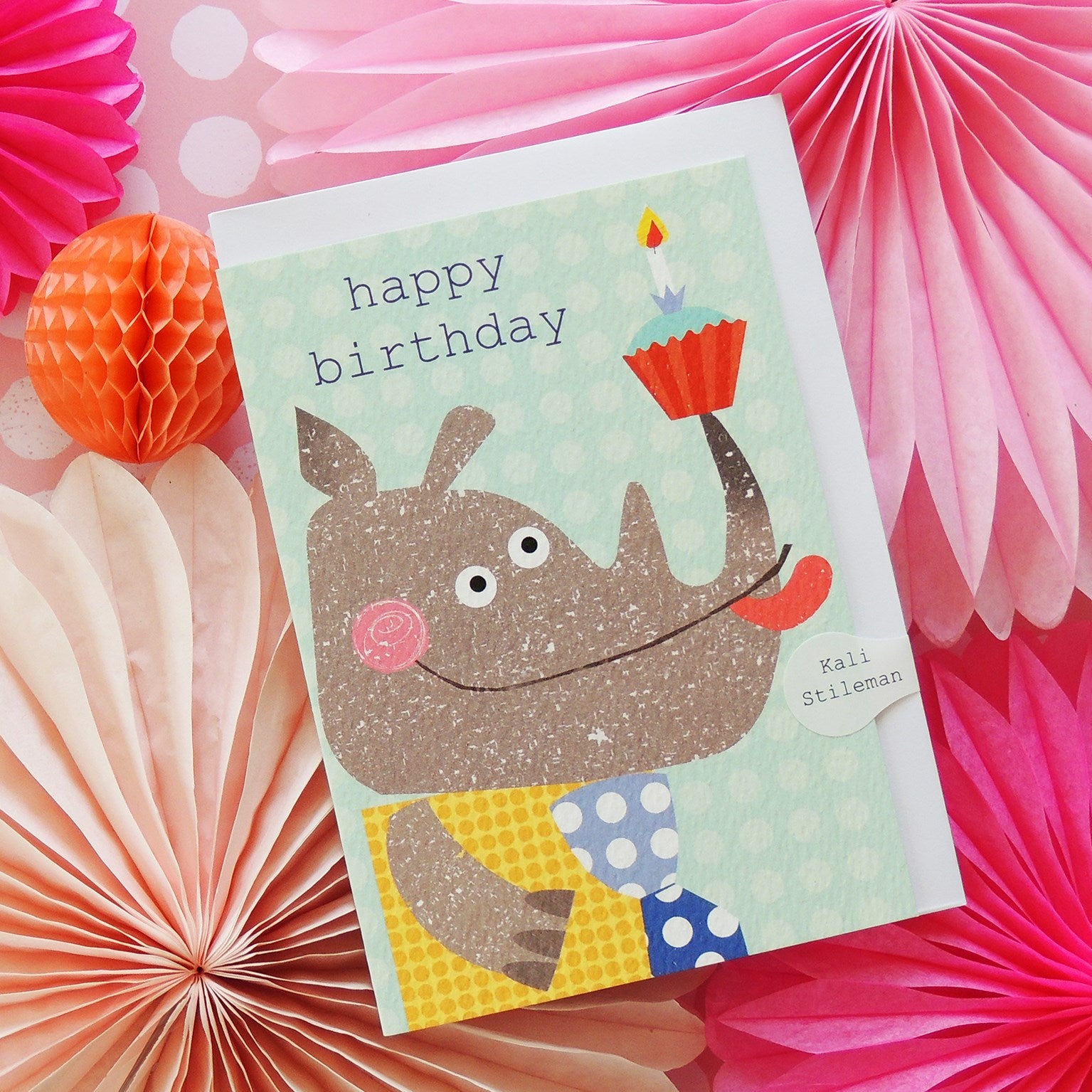 rhino happy birthday card