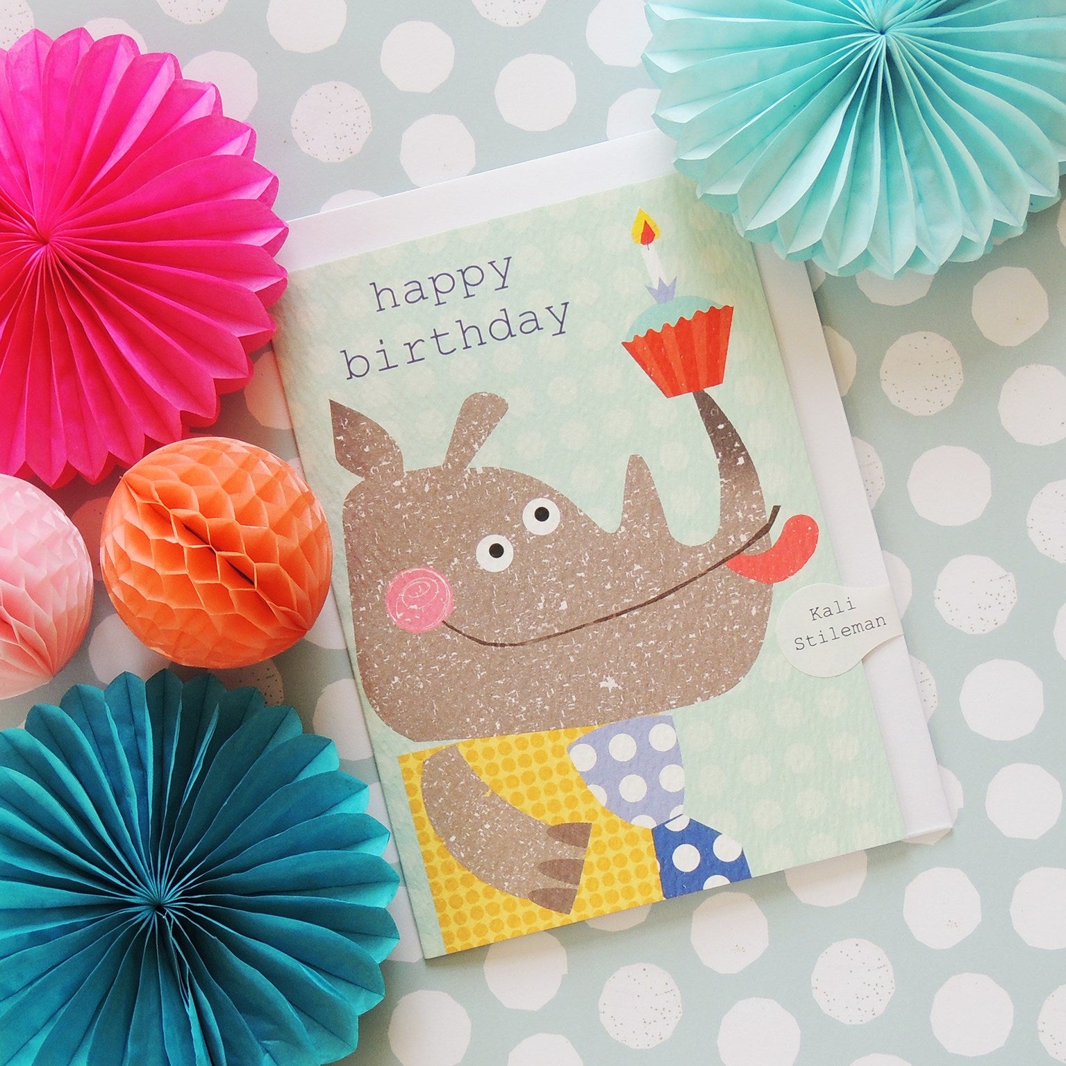 rhino happy birthday card