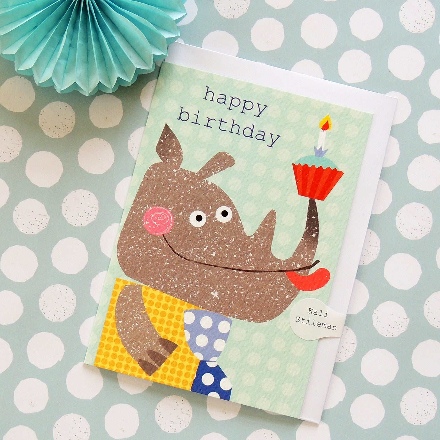 rhino happy birthday card