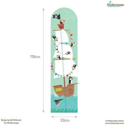 personalised puffin pirate height chart