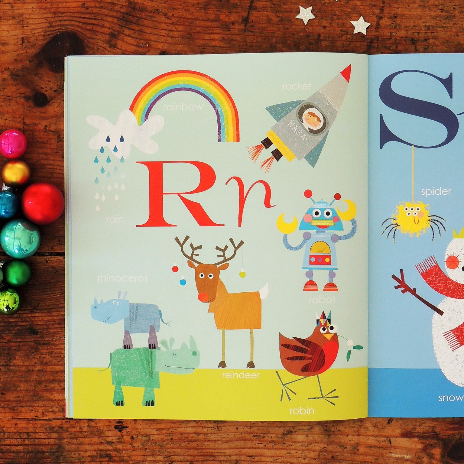 personalised Christmas alphabet book